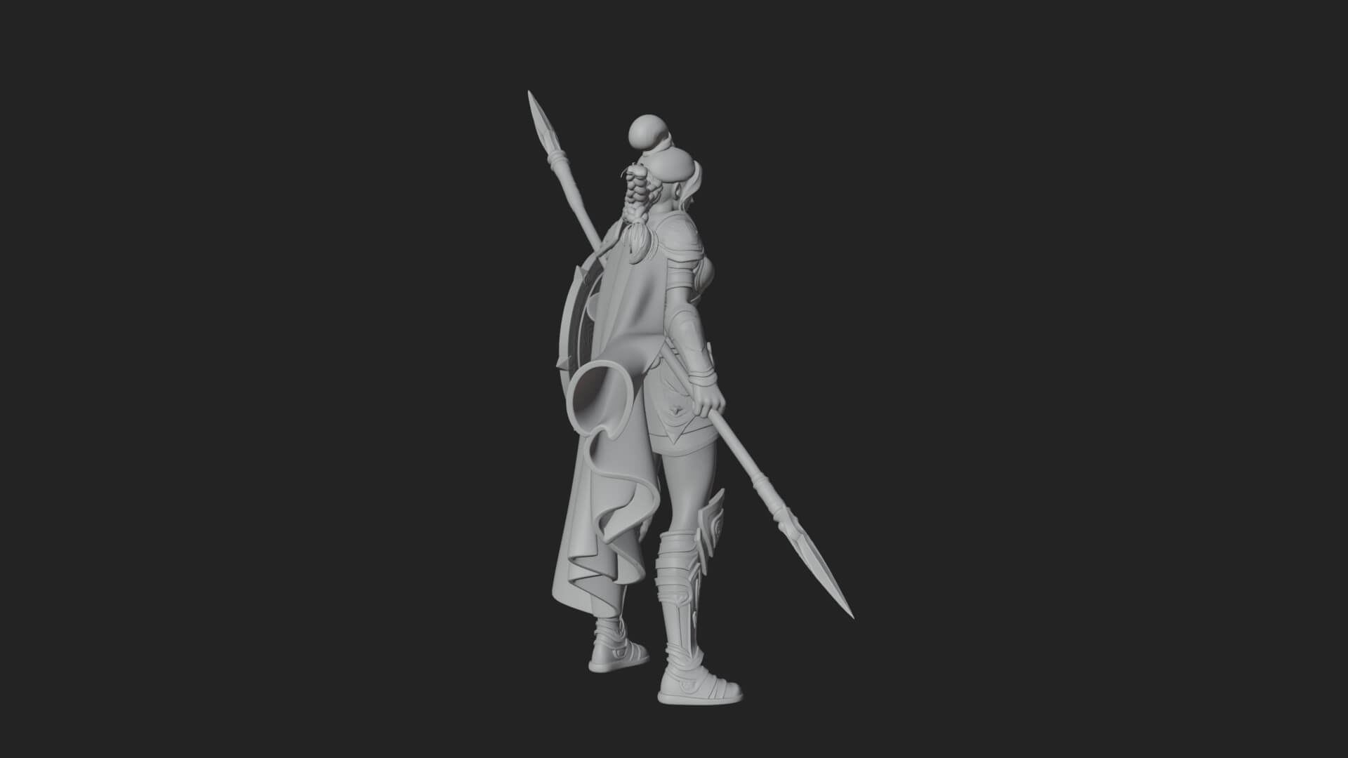 Valkyrie with Spear Statue Design 17 3D Print Model 3D Model