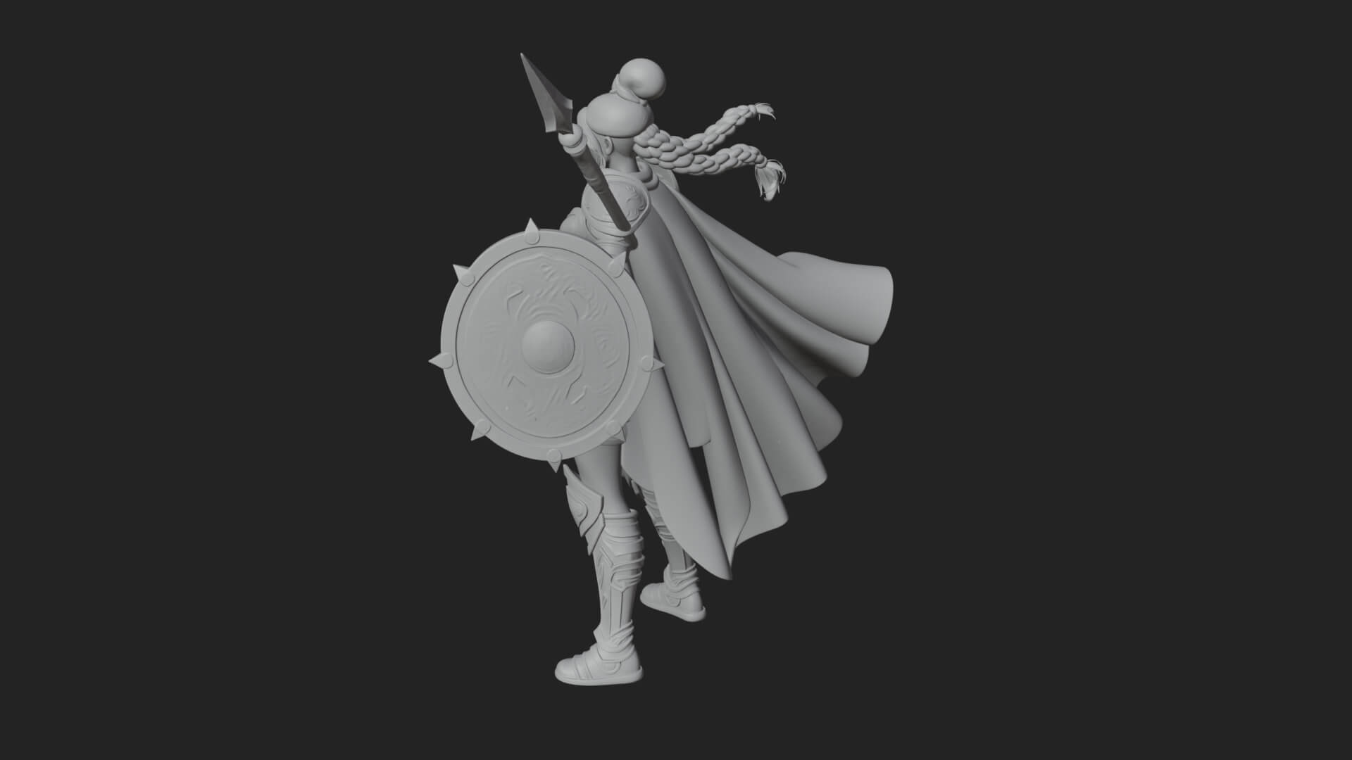 Valkyrie with Spear Statue Design 17 3D Print Model 3D Model