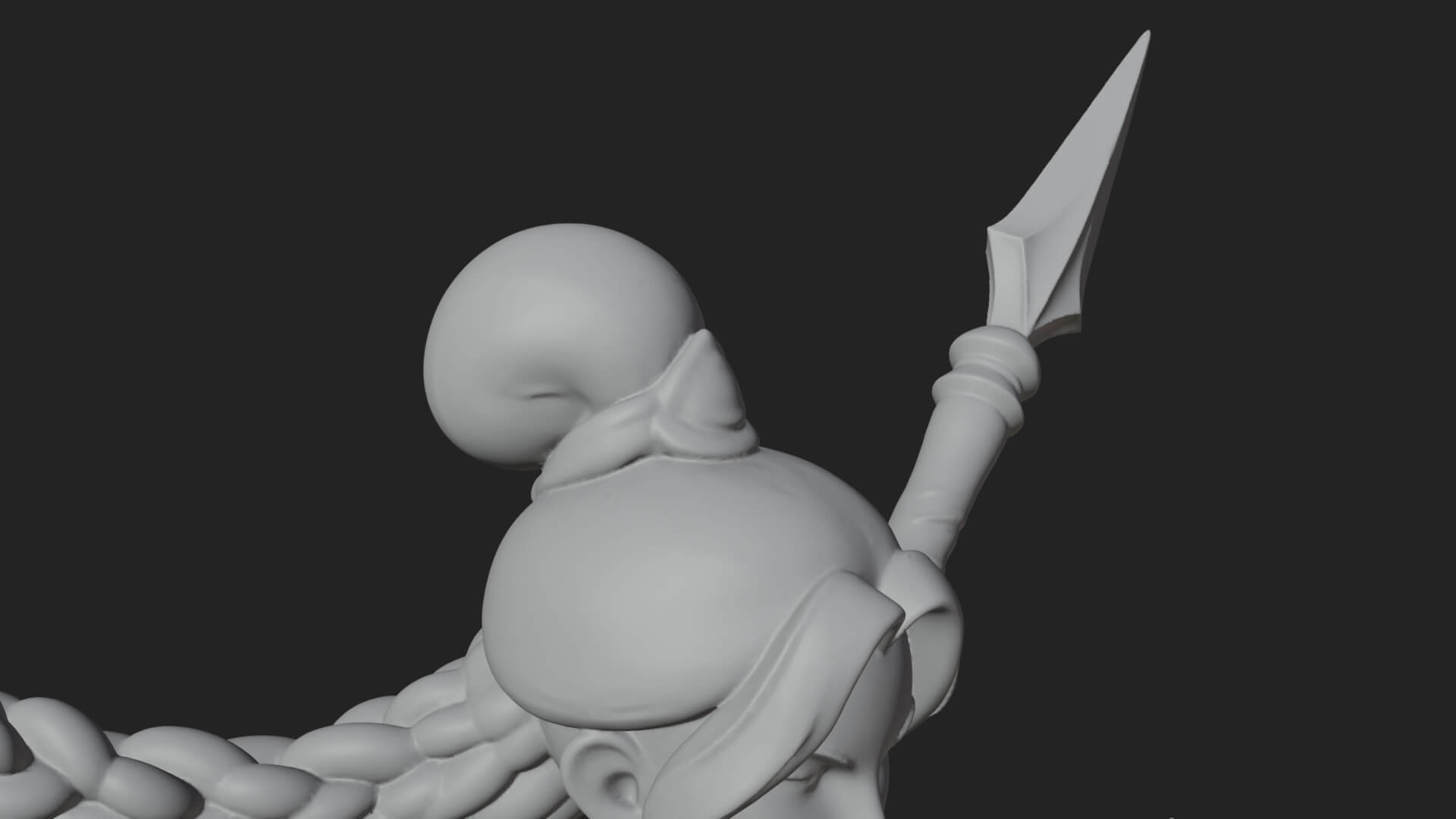 Valkyrie with Spear Statue Design 17 3D Print Model 3D Model
