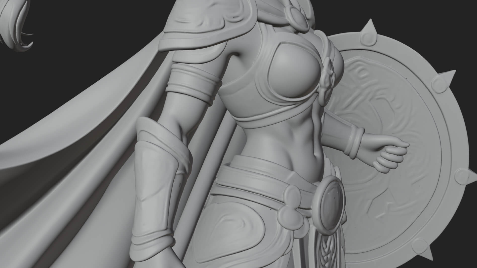 Valkyrie with Spear Statue Design 17 3D Print Model 3D Model