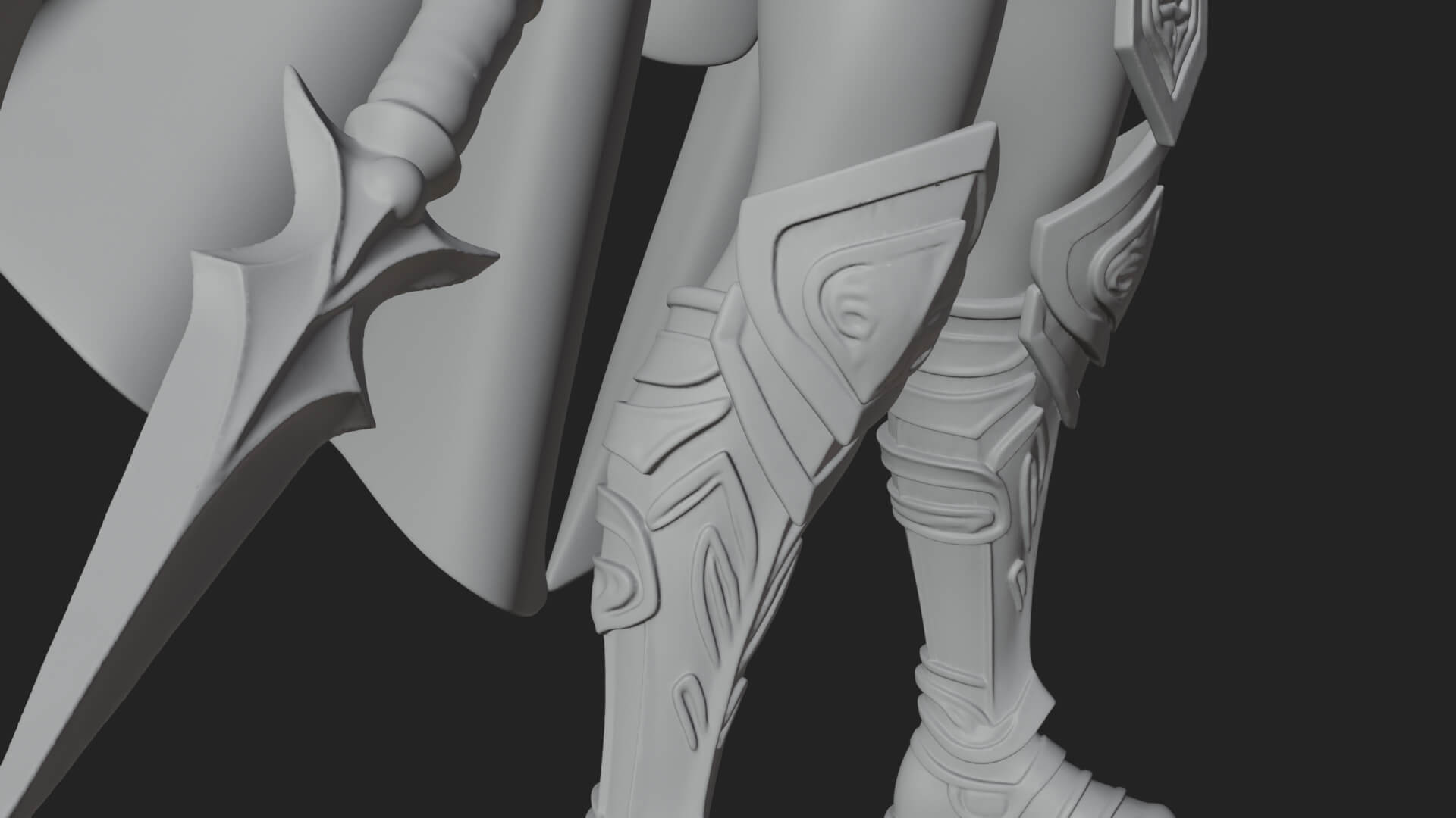 Valkyrie with Spear Statue Design 17 3D Print Model 3D Model
