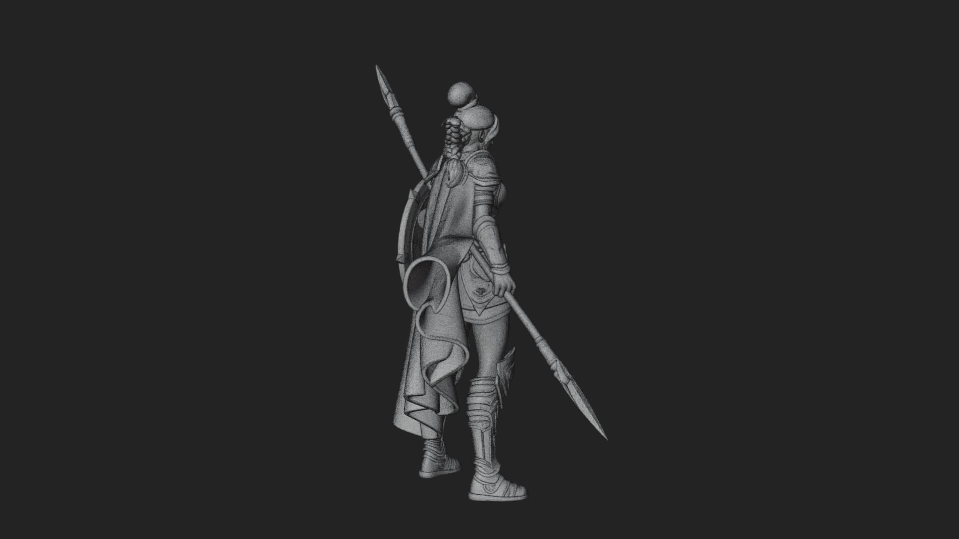 Valkyrie with Spear Statue Design 17 3D Print Model 3D Model