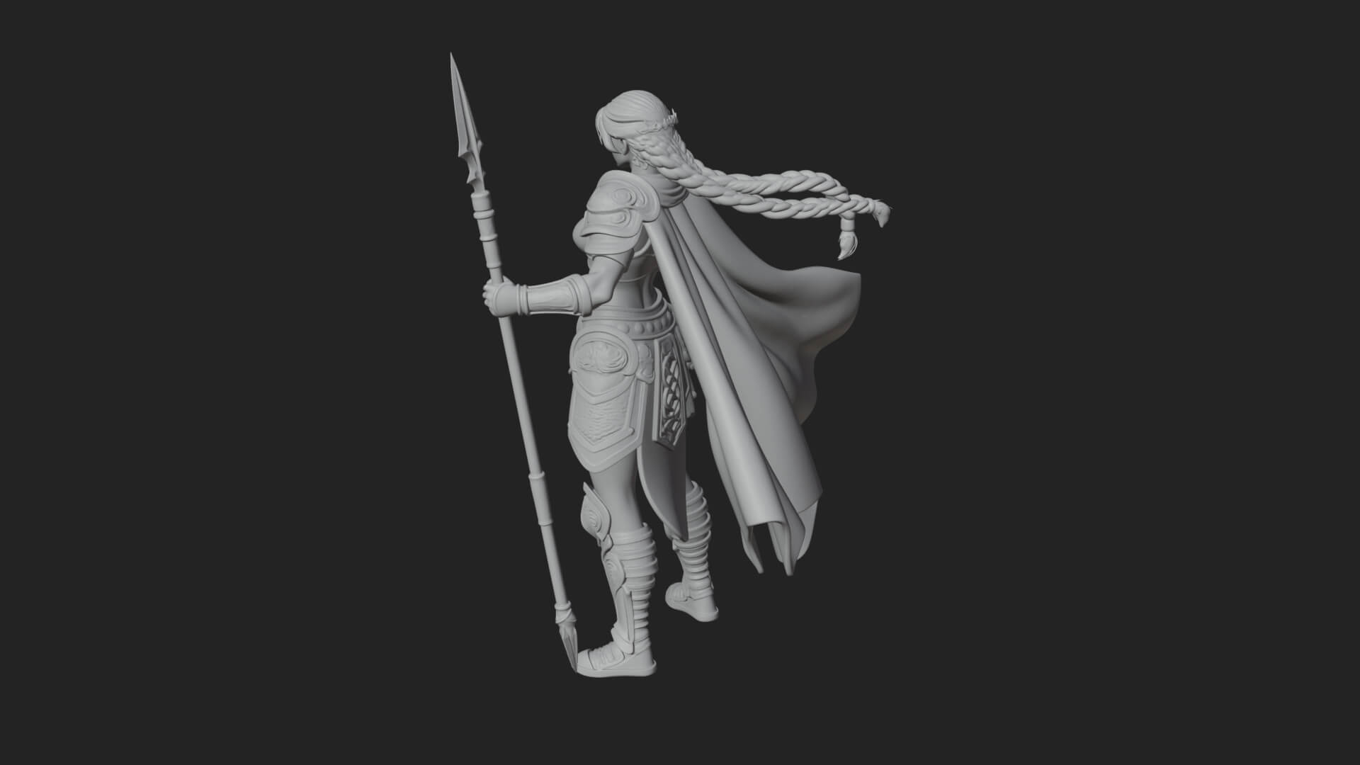 Valkyrie with Spear Statue Design 19 3D Print Model 3D Model