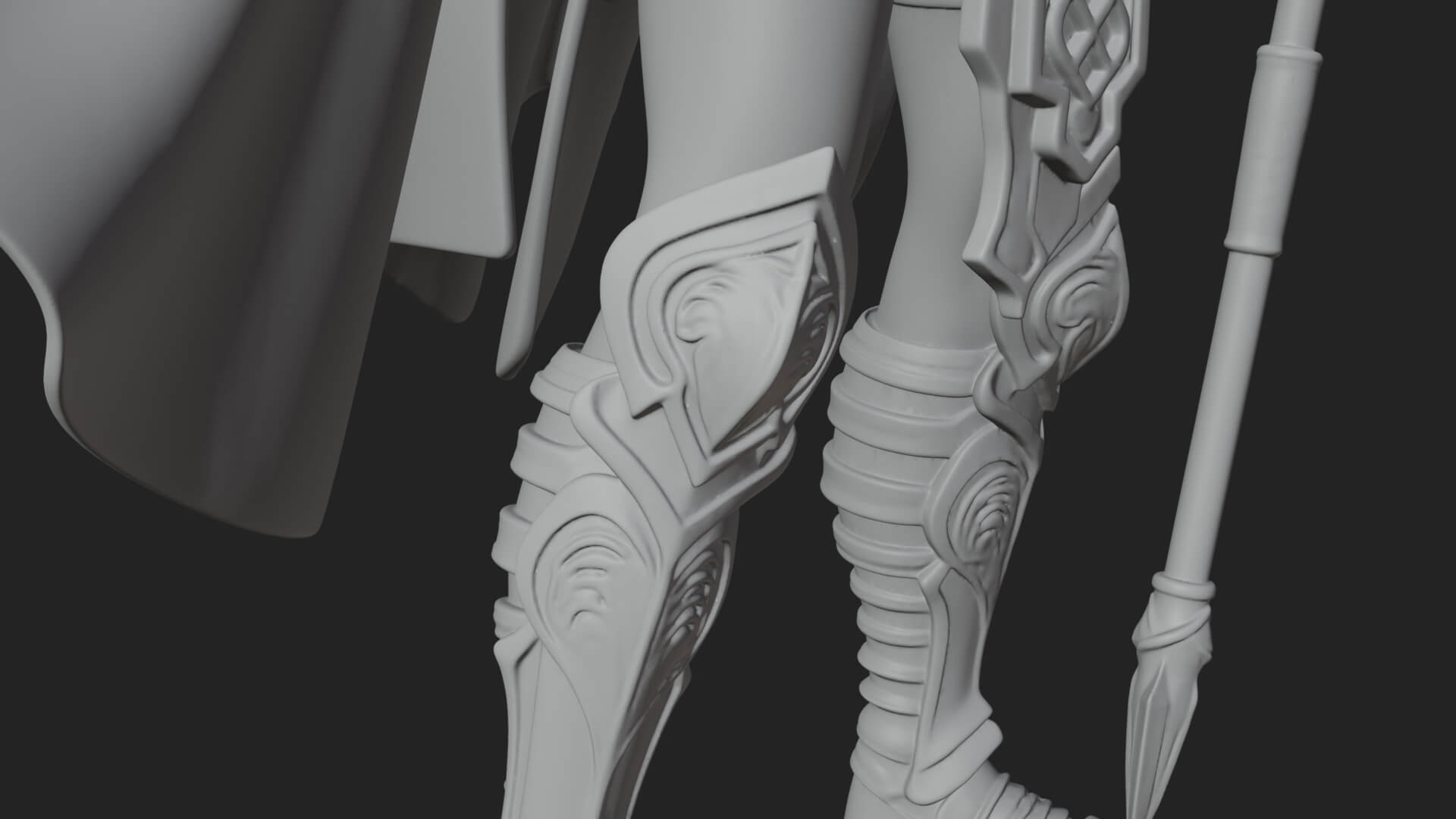 Valkyrie with Spear Statue Design 19 3D Print Model 3D Model