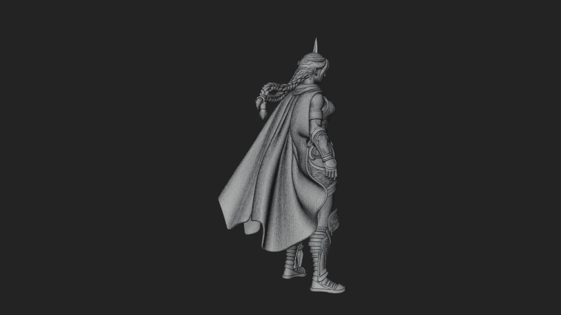 Valkyrie with Spear Statue Design 19 3D Print Model 3D Model