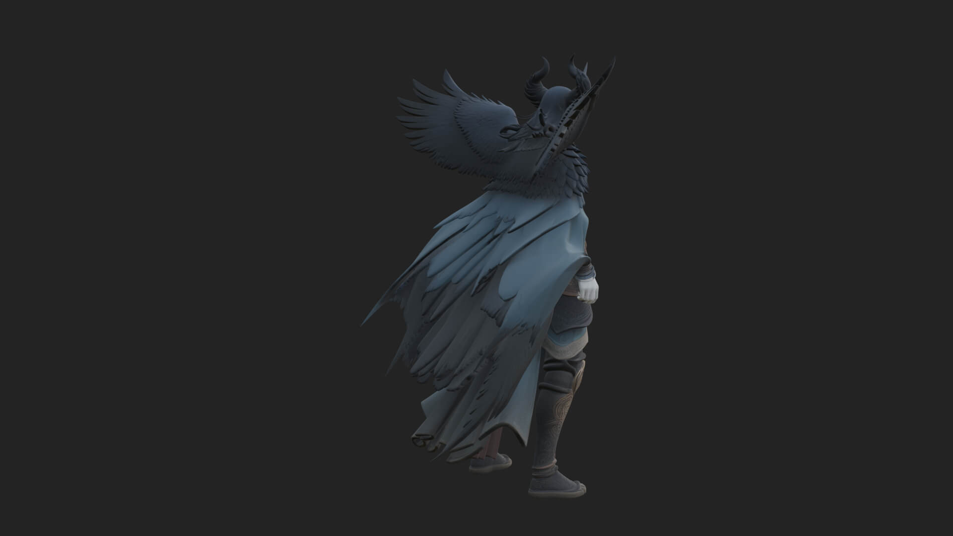Valkyrie with Spear Statue Design 20 3D Print Model 3D Model