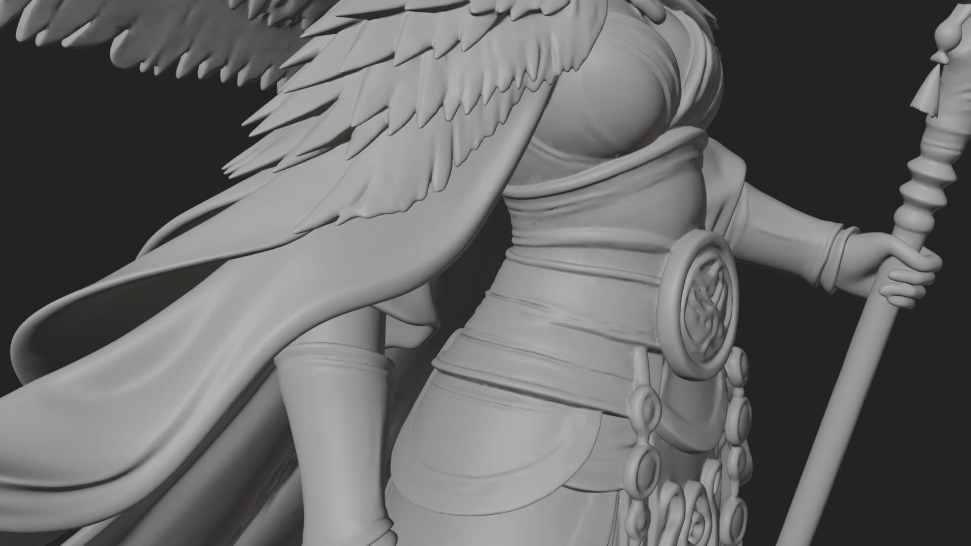 Valkyrie with Spear Statue Design 20 3D Print Model 3D Model