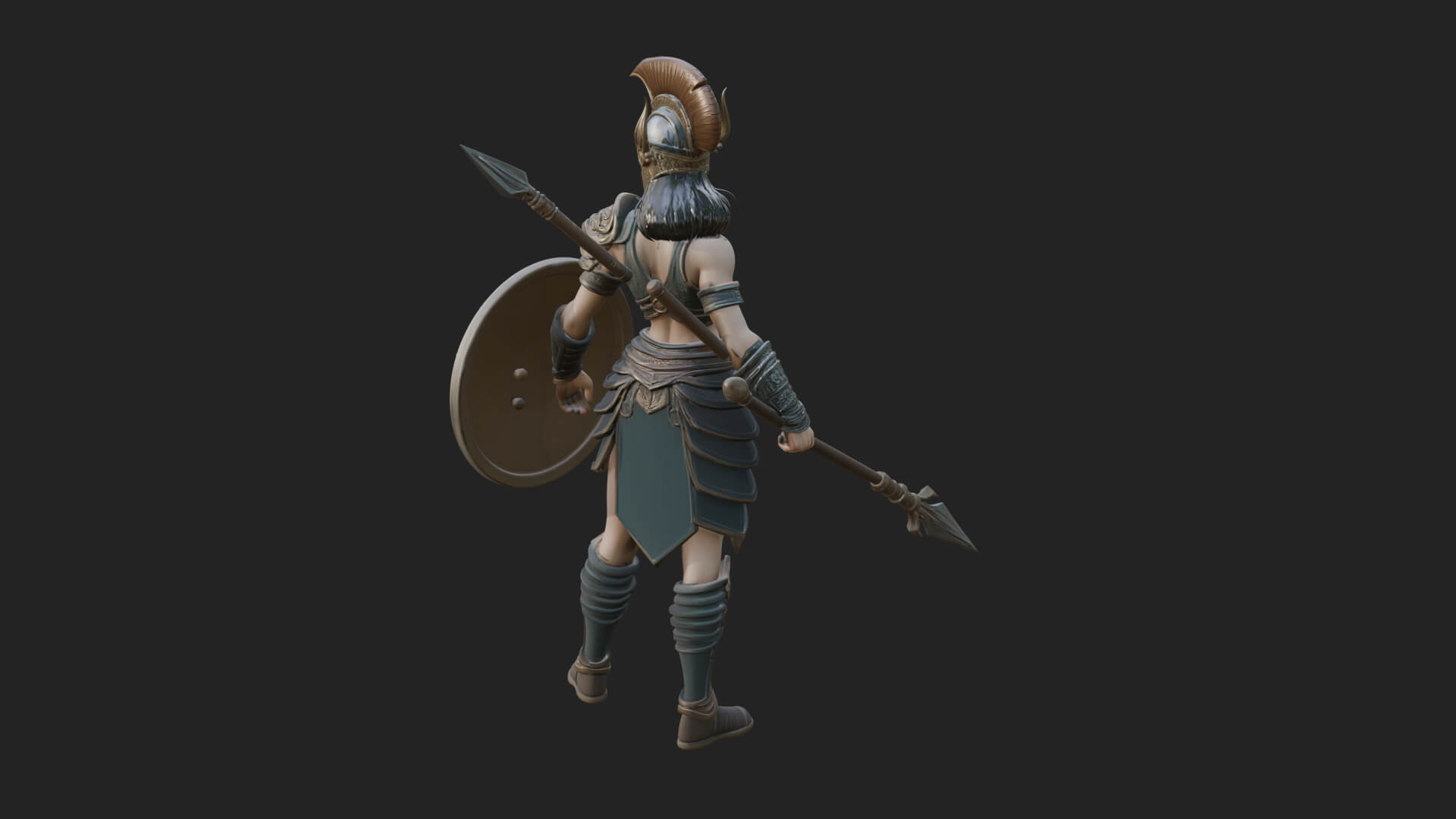 Valkyrie with Spear Statue Design 21 3D Print Model 3D Model
