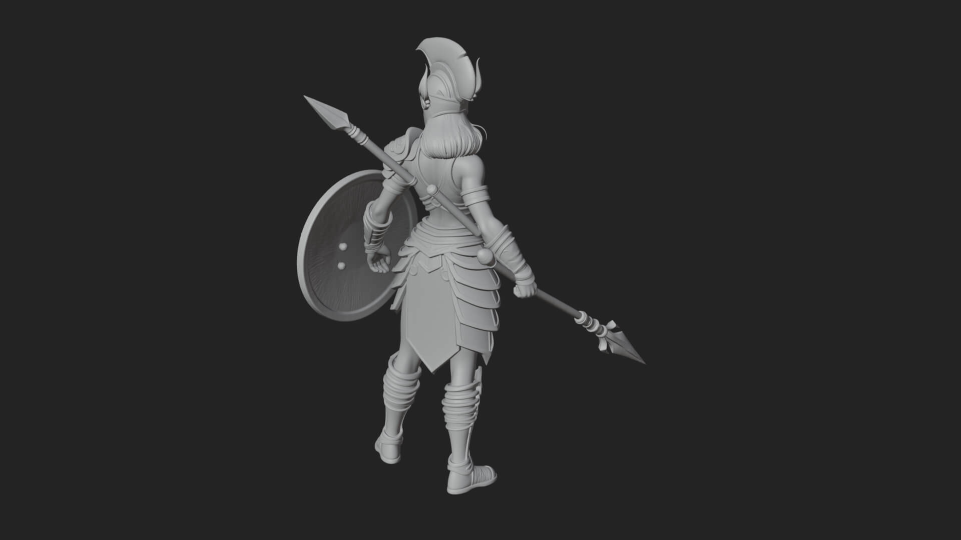 Valkyrie with Spear Statue Design 21 3D Print Model 3D Model
