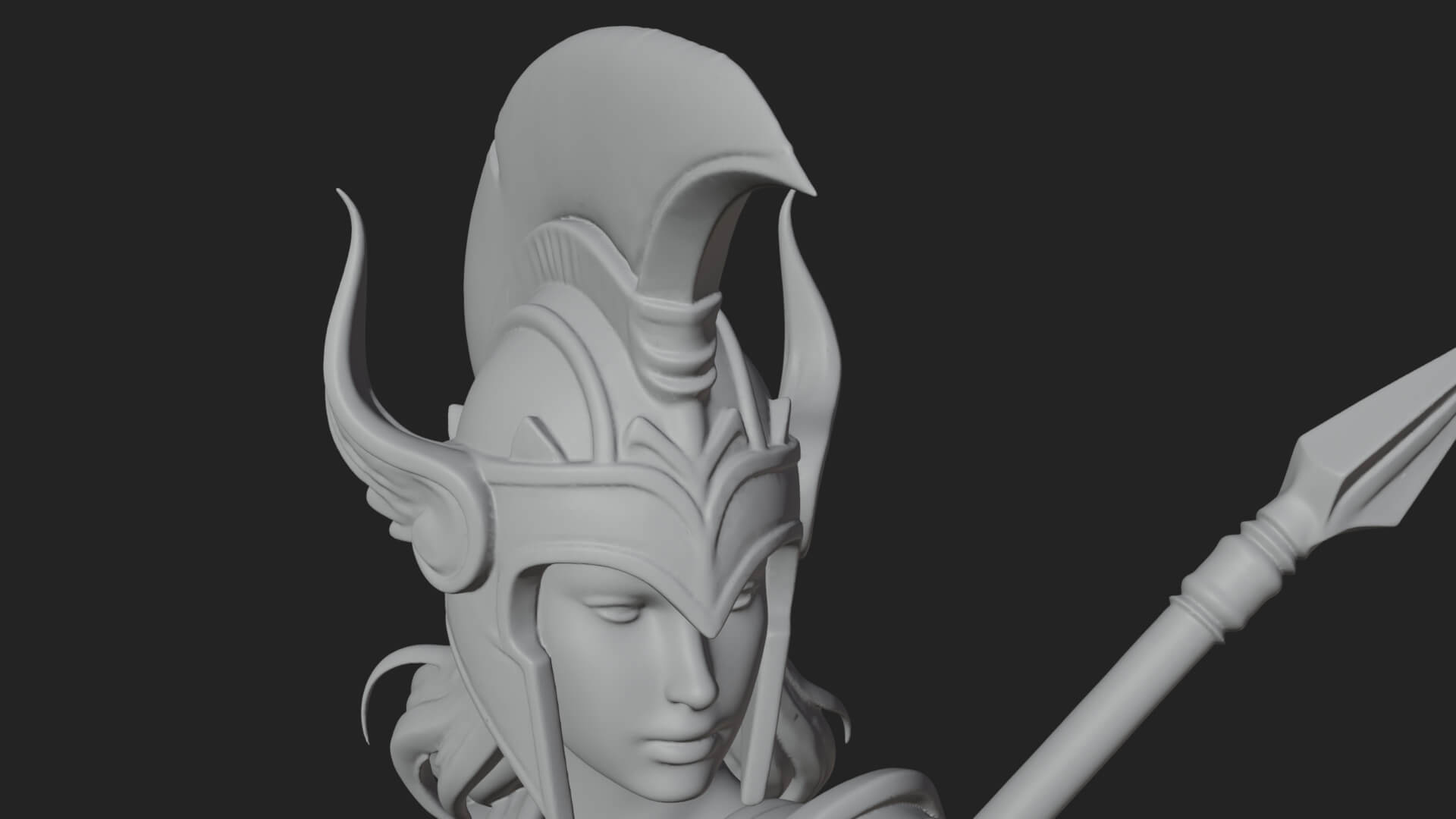 Valkyrie with Spear Statue Design 21 3D Print Model 3D Model