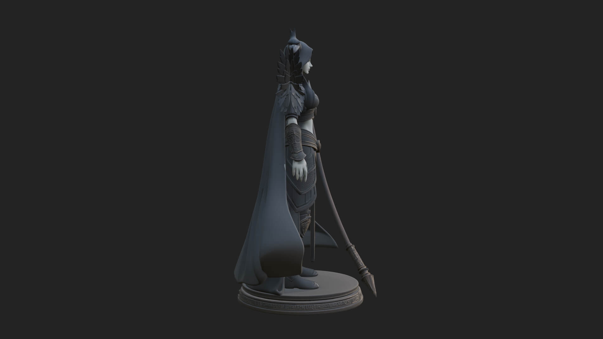 Valkyrie with Spear Statue Design 22 3D Print Model 3D Model