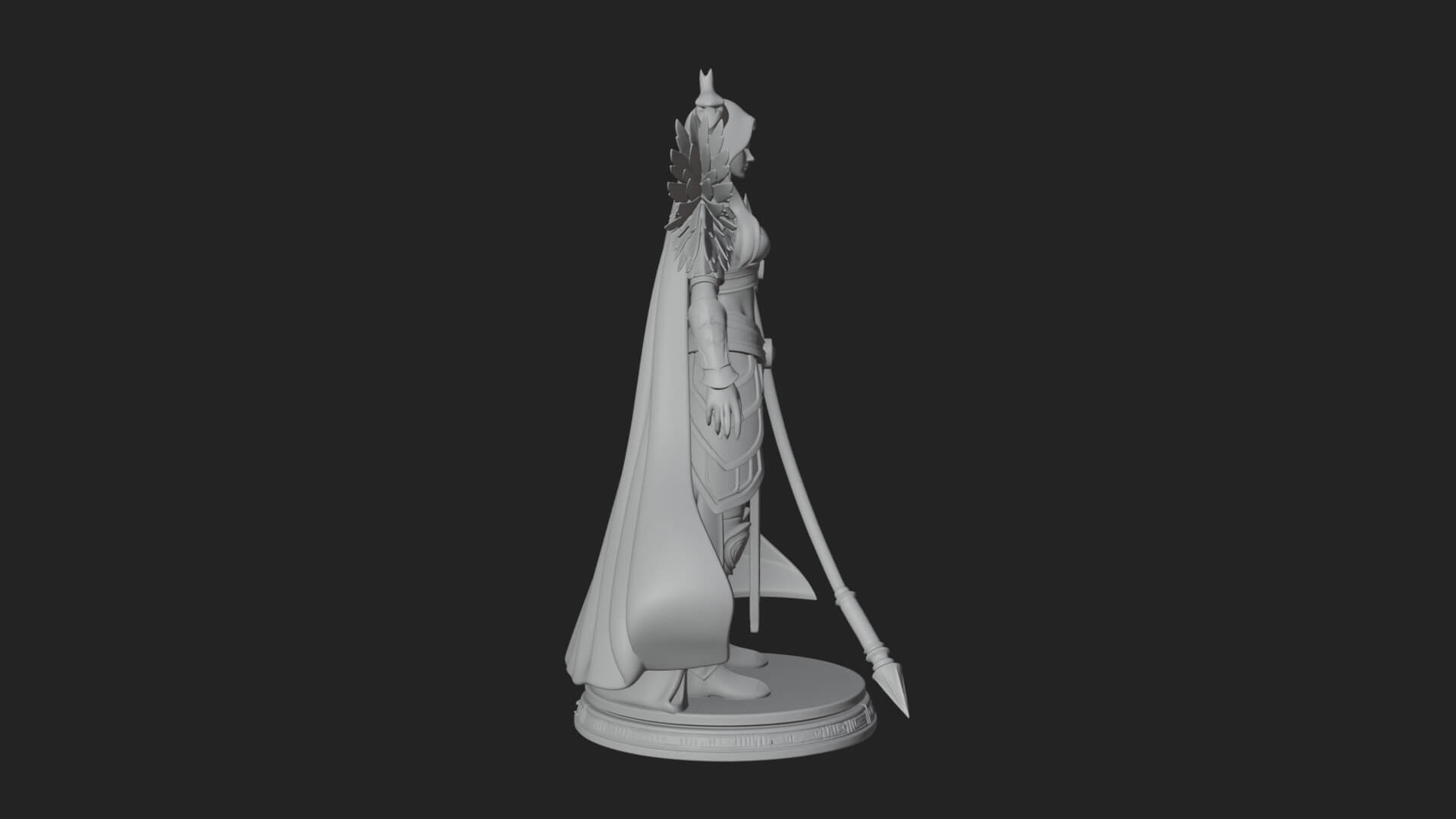 Valkyrie with Spear Statue Design 22 3D Print Model 3D Model