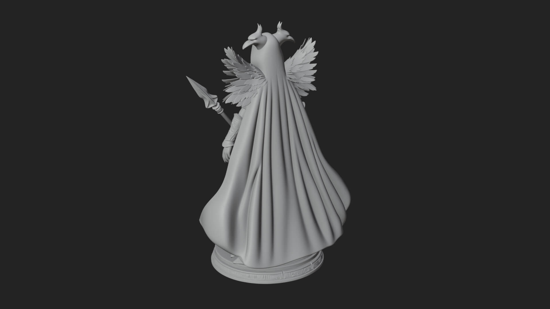Valkyrie with Spear Statue Design 22 3D Print Model 3D Model