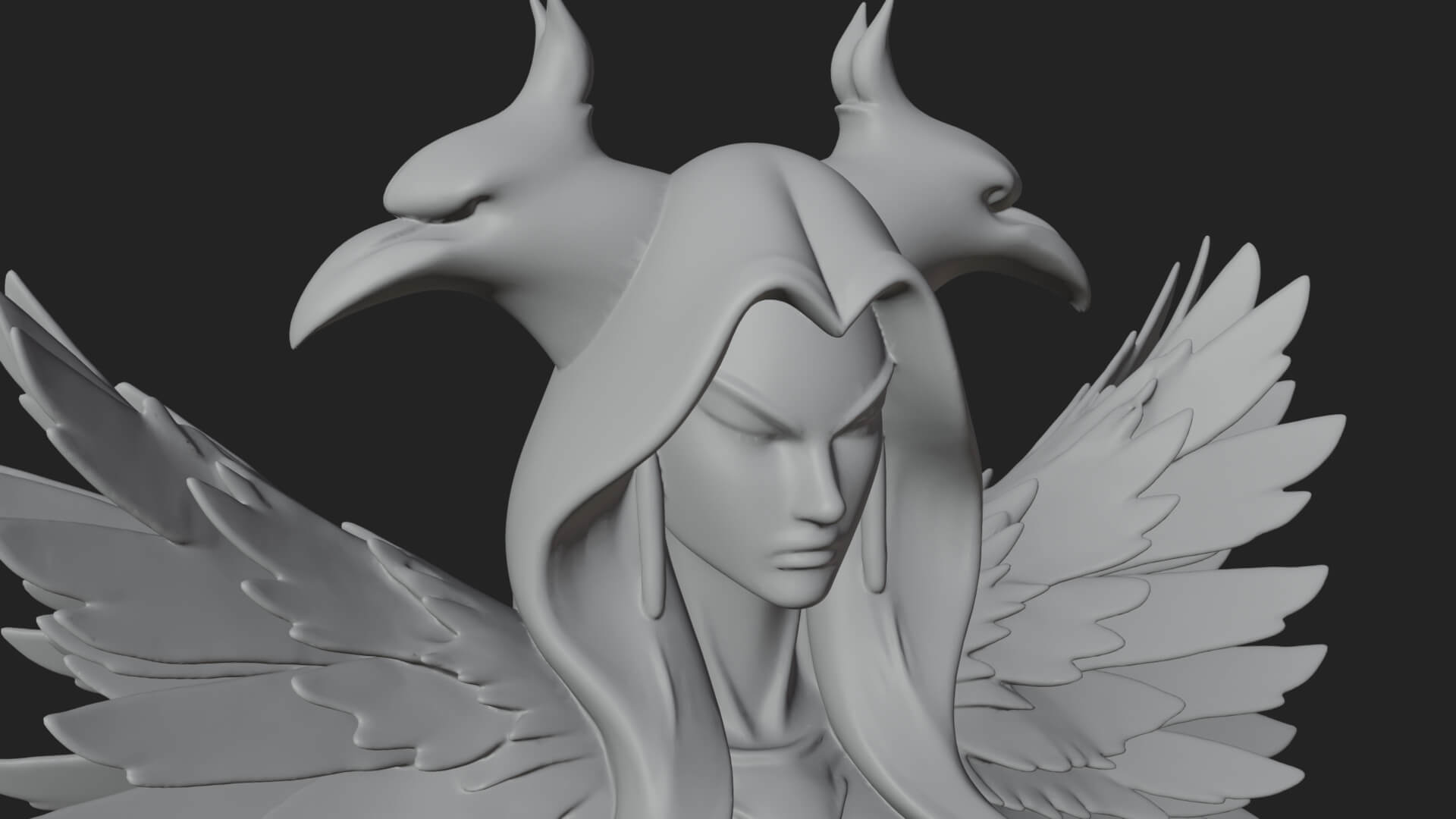 Valkyrie with Spear Statue Design 22 3D Print Model 3D Model