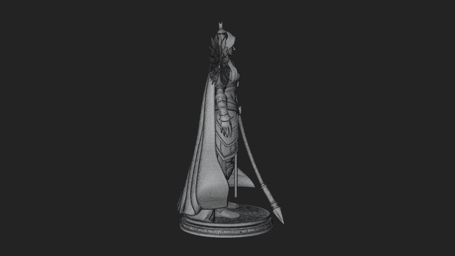 Valkyrie with Spear Statue Design 22 3D Print Model 3D Model