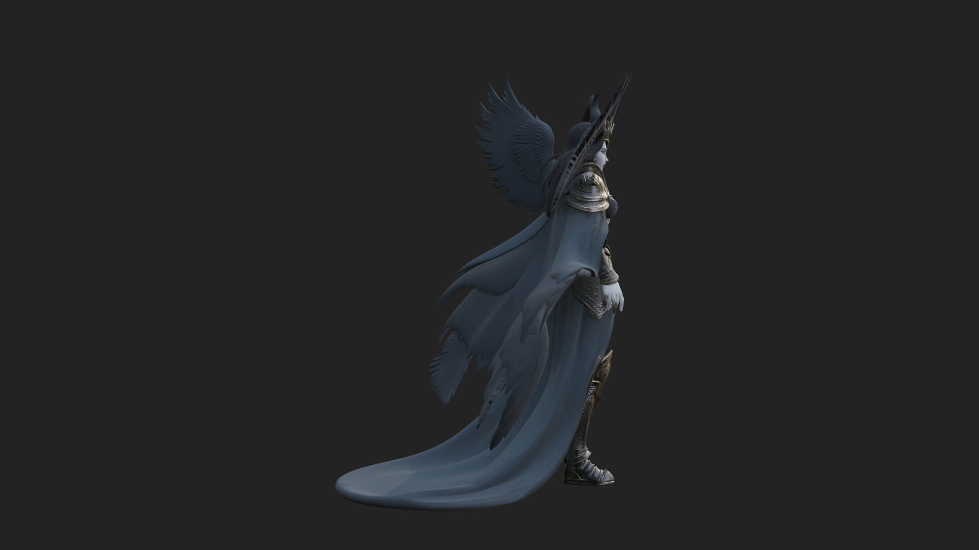 Valkyrie with Spear Statue Design 23 3D Print Model 3D Model