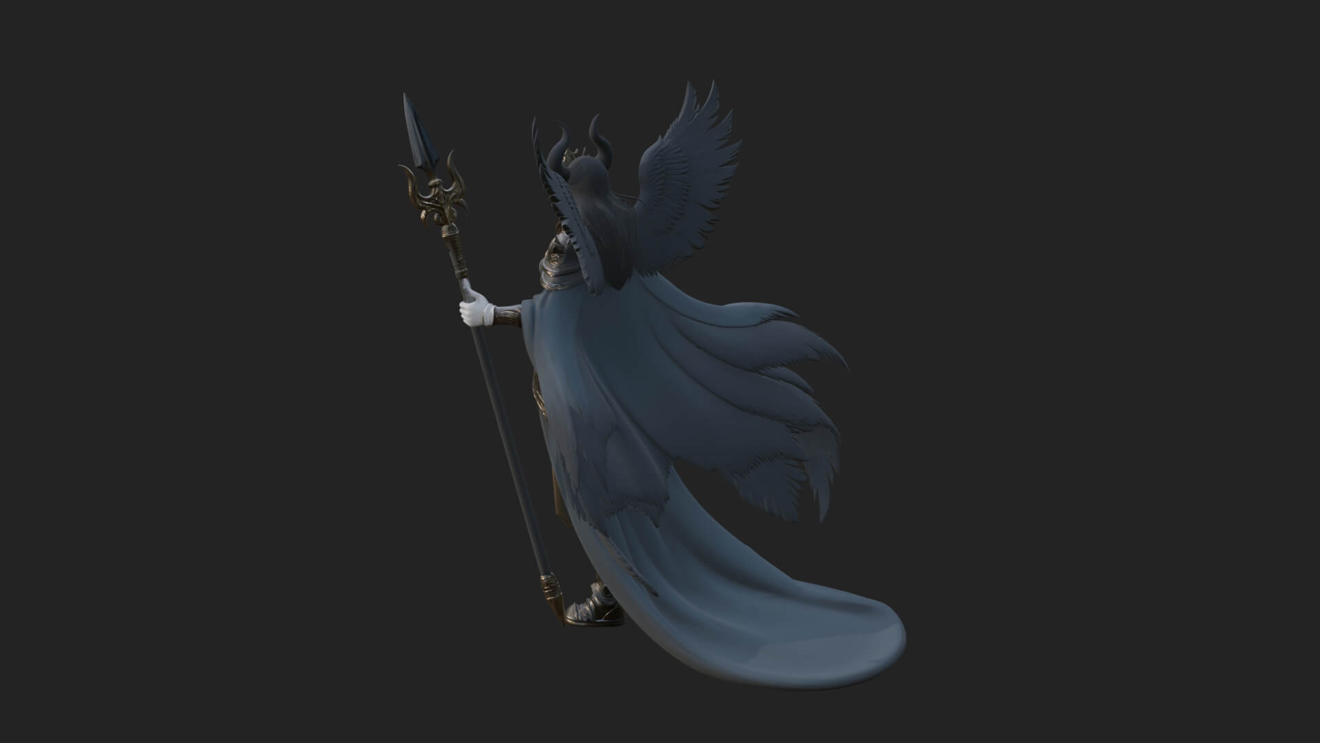 Valkyrie with Spear Statue Design 23 3D Print Model 3D Model