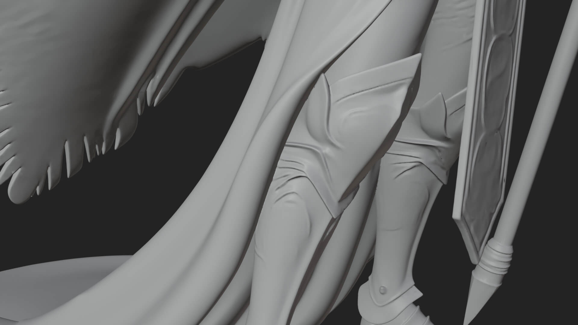 Valkyrie with Spear Statue Design 23 3D Print Model 3D Model
