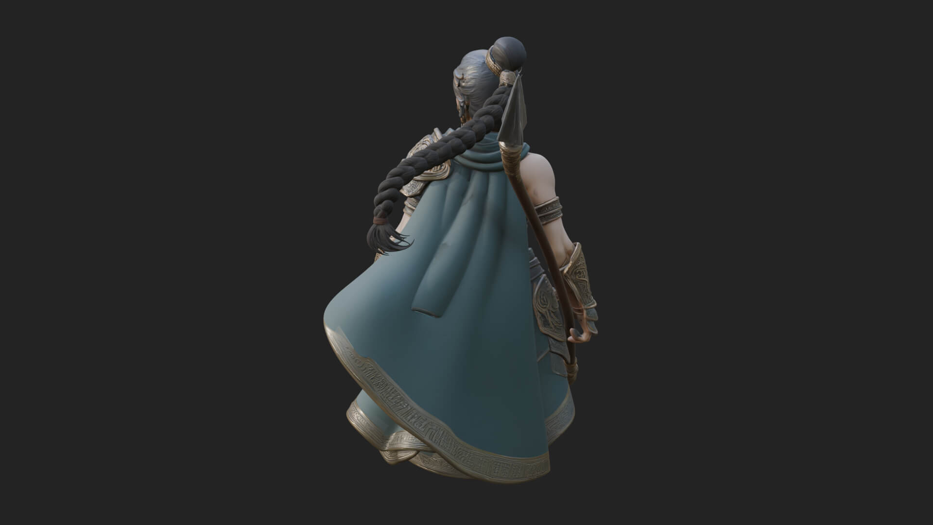 Valkyrie with Spear Statue Design 24 3D Print Model 3D Model