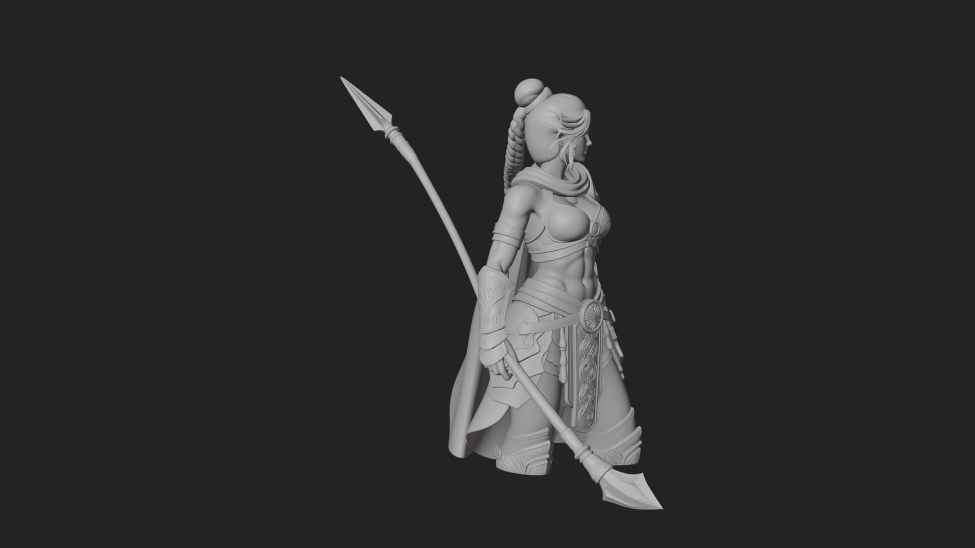 Valkyrie with Spear Statue Design 24 3D Print Model 3D Model