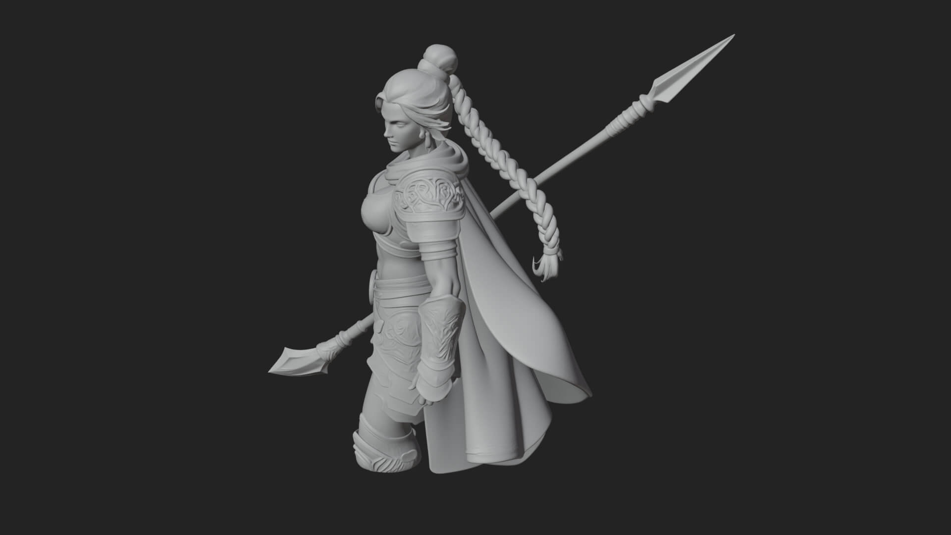 Valkyrie with Spear Statue Design 24 3D Print Model 3D Model