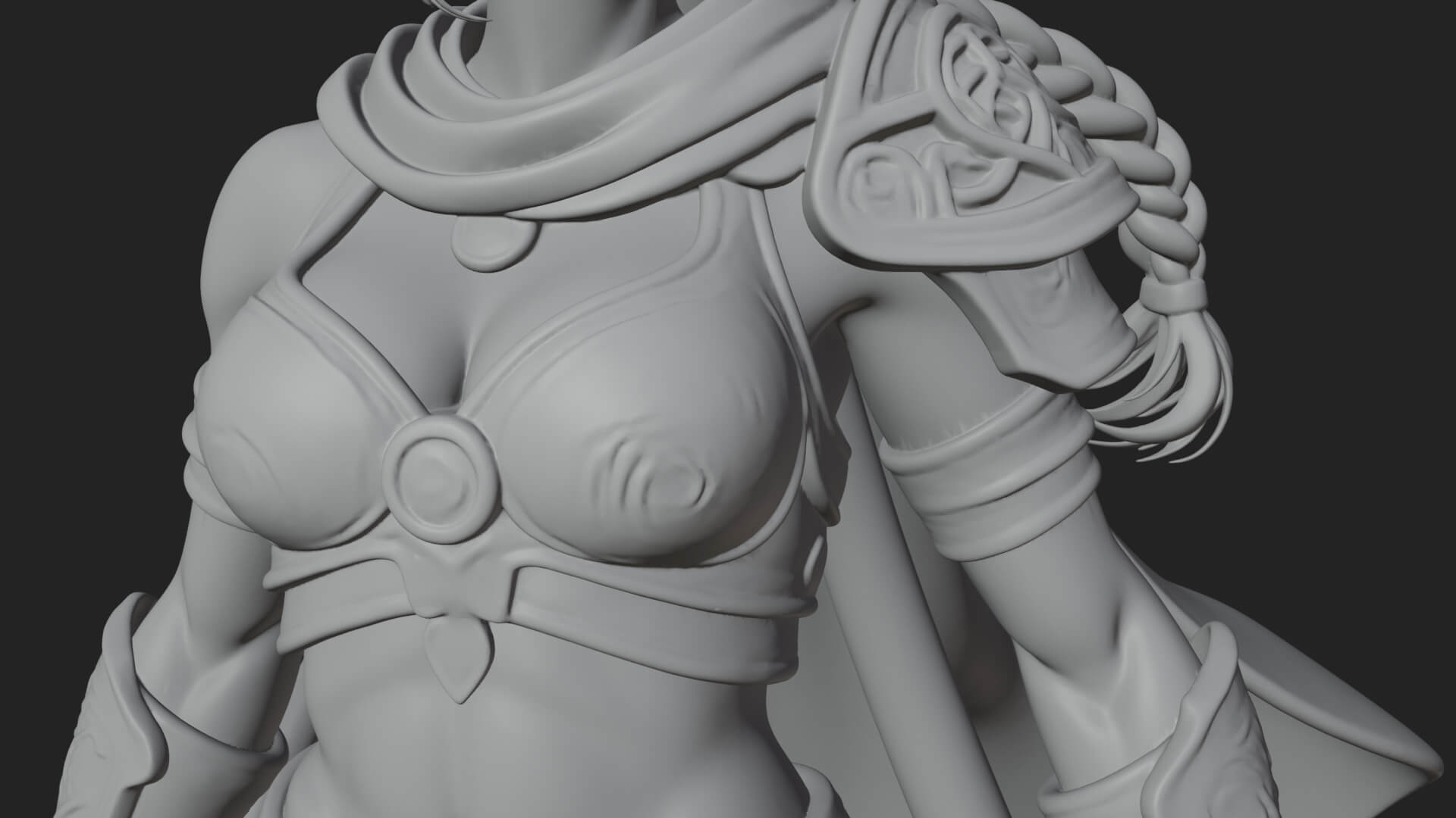 Valkyrie with Spear Statue Design 24 3D Print Model 3D Model