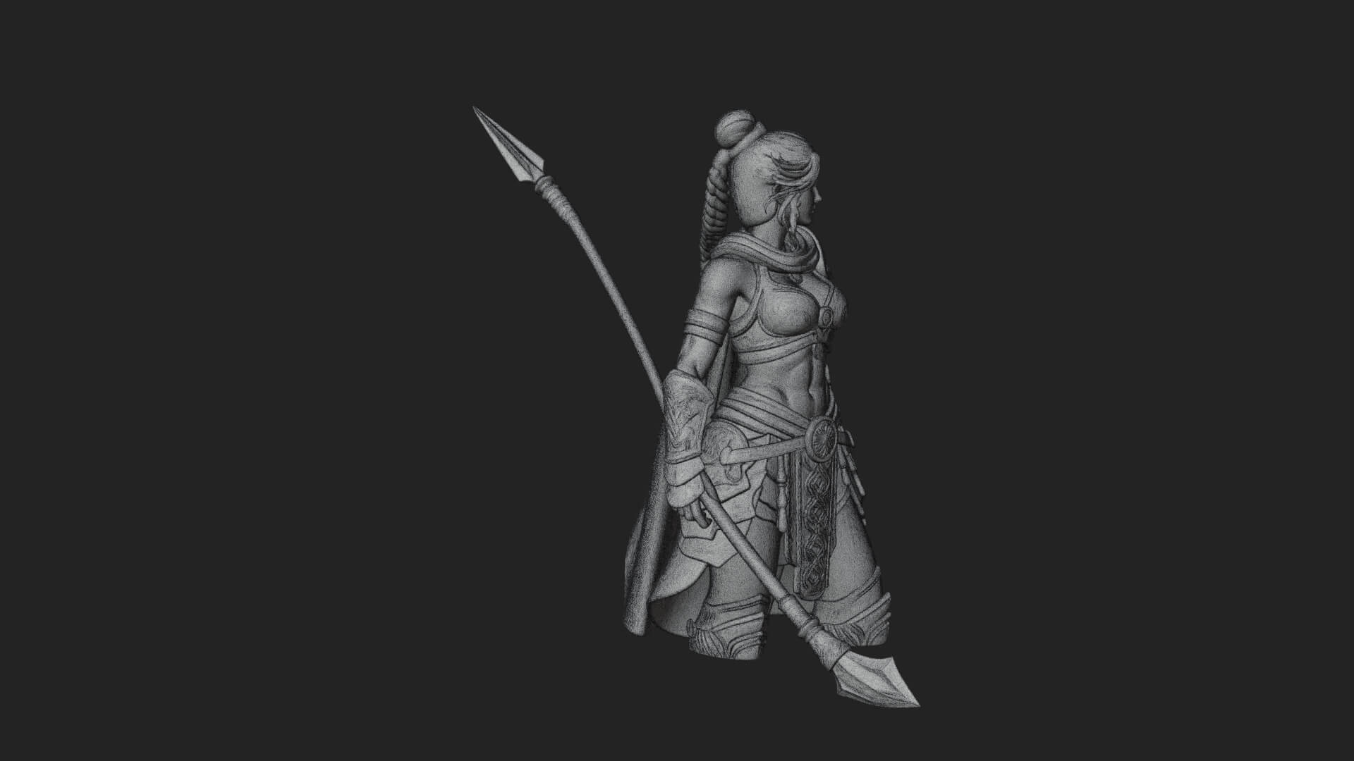Valkyrie with Spear Statue Design 24 3D Print Model 3D Model