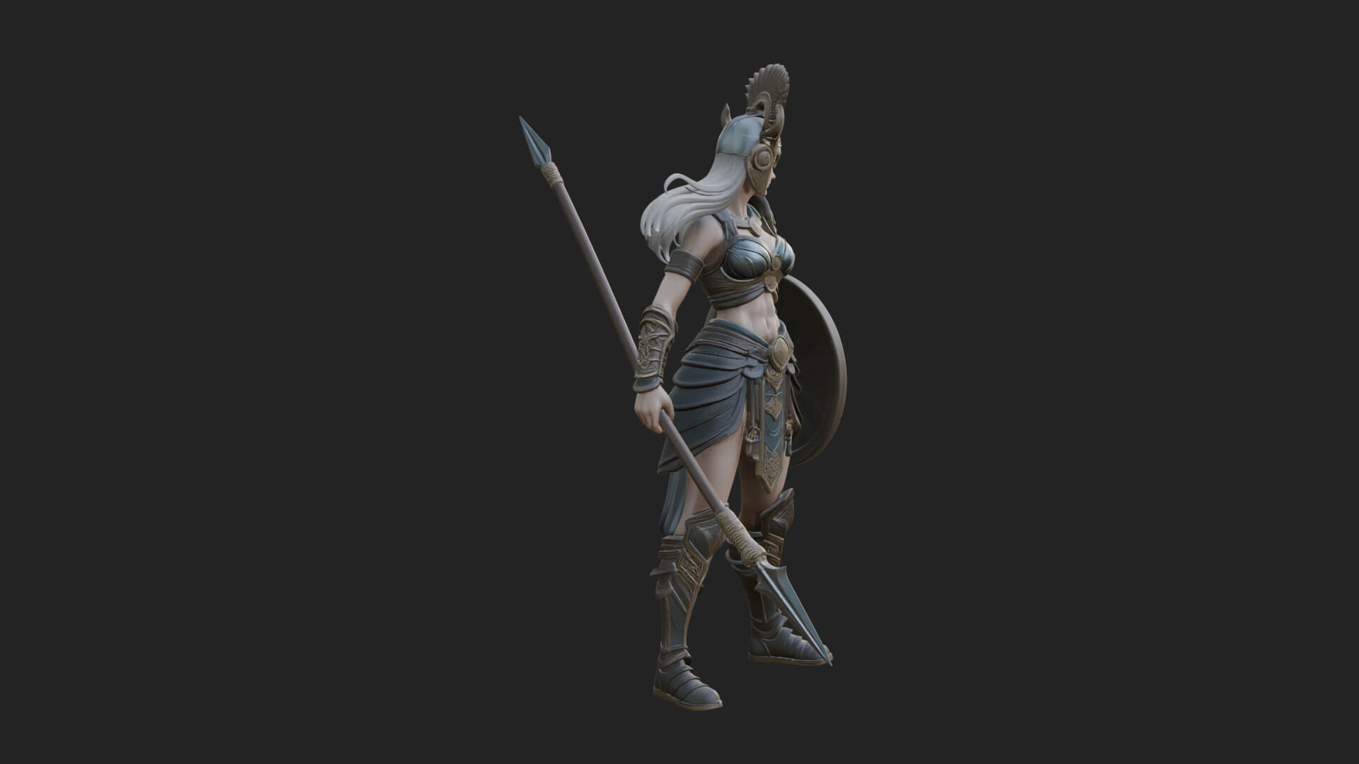Valkyrie with Spear Statue Design 25 3D Print Model 3D Model