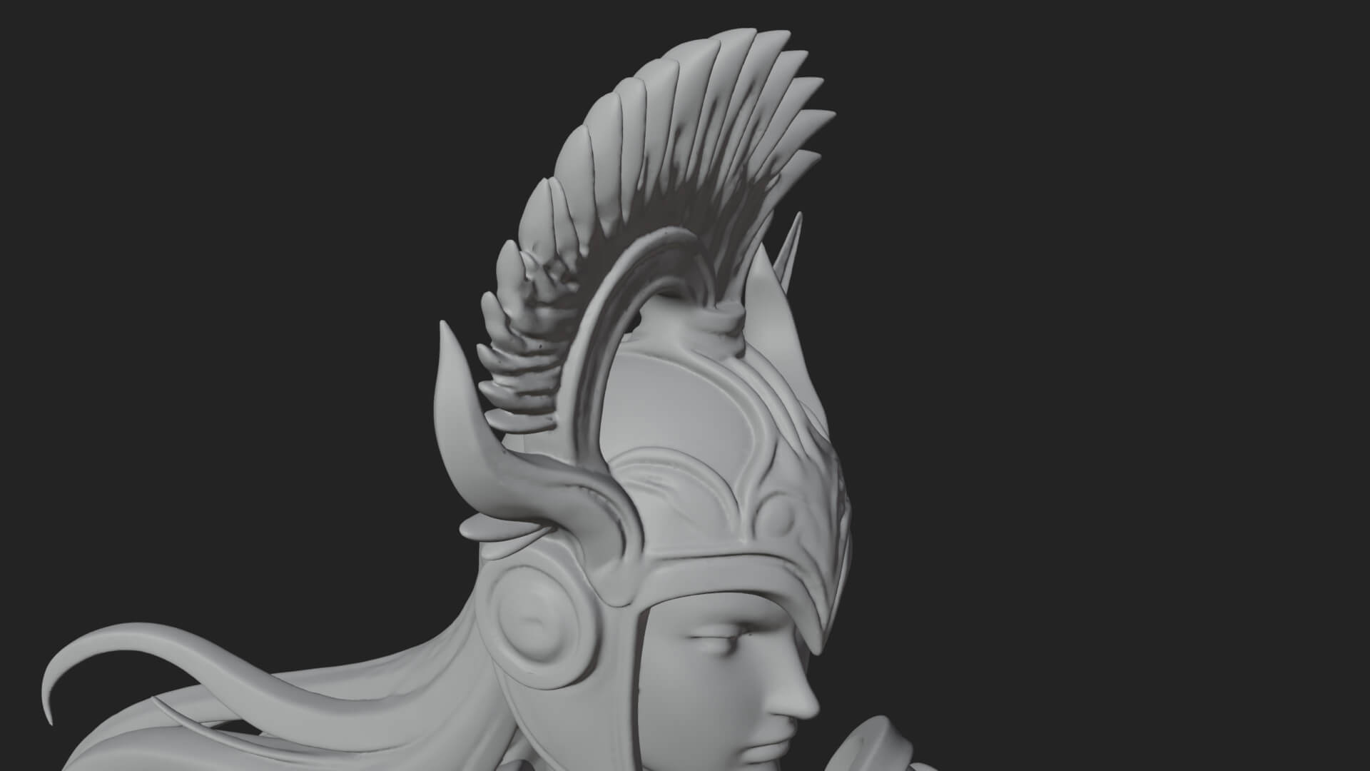 Valkyrie with Spear Statue Design 25 3D Print Model 3D Model