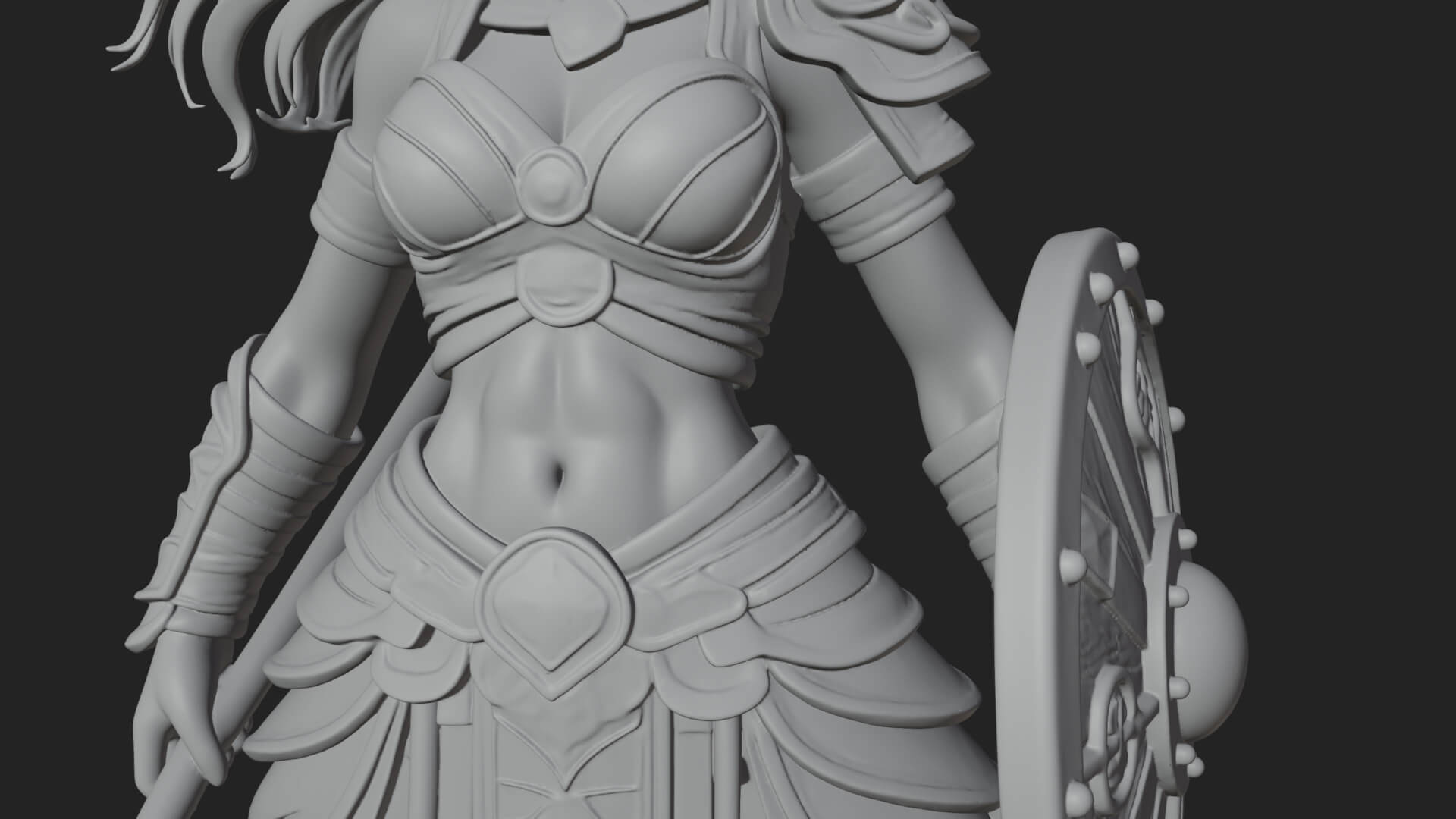 Valkyrie with Spear Statue Design 25 3D Print Model 3D Model