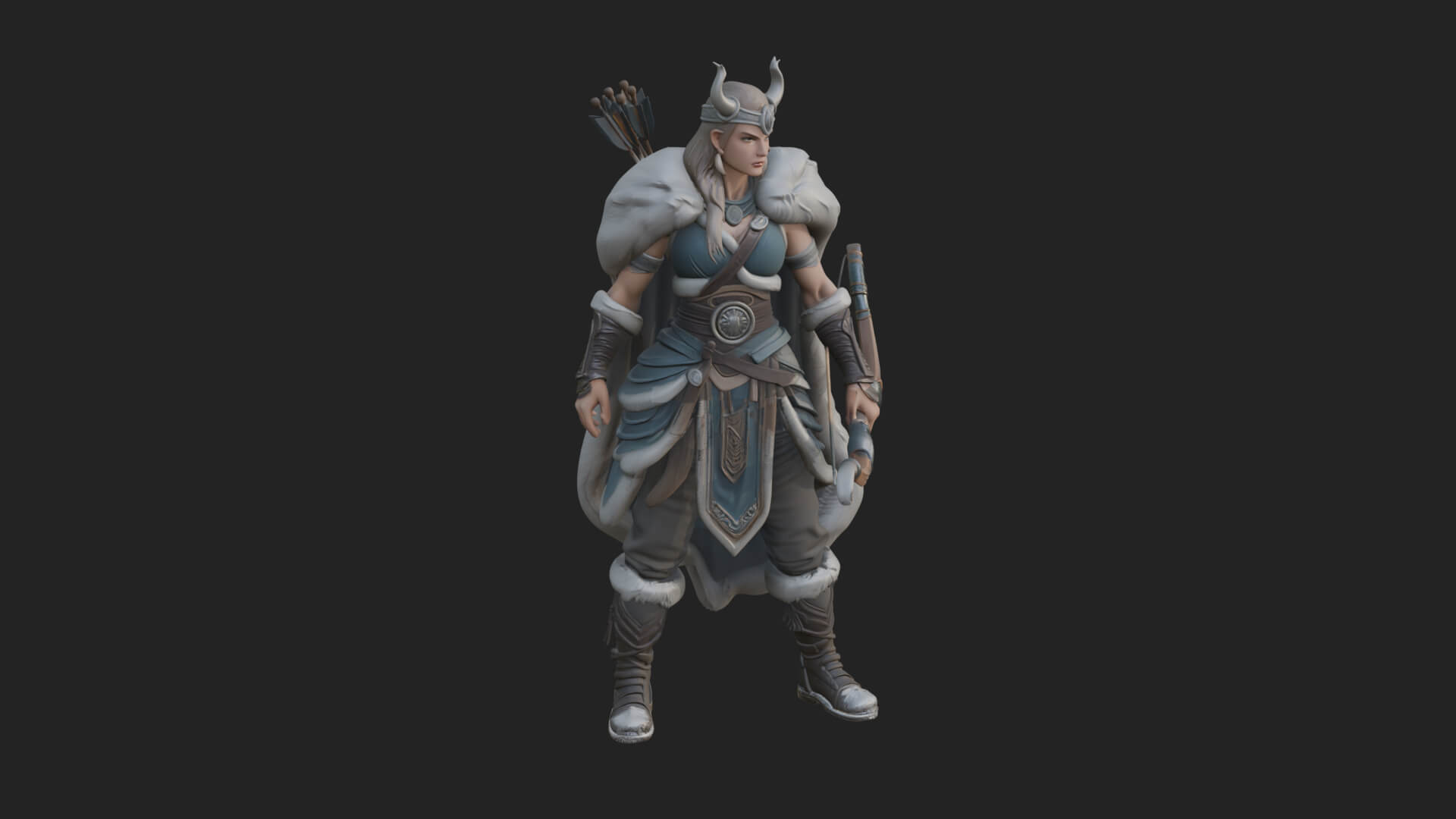Valkyrie with Spear Statue Design 5 3D Print Model 3D Model