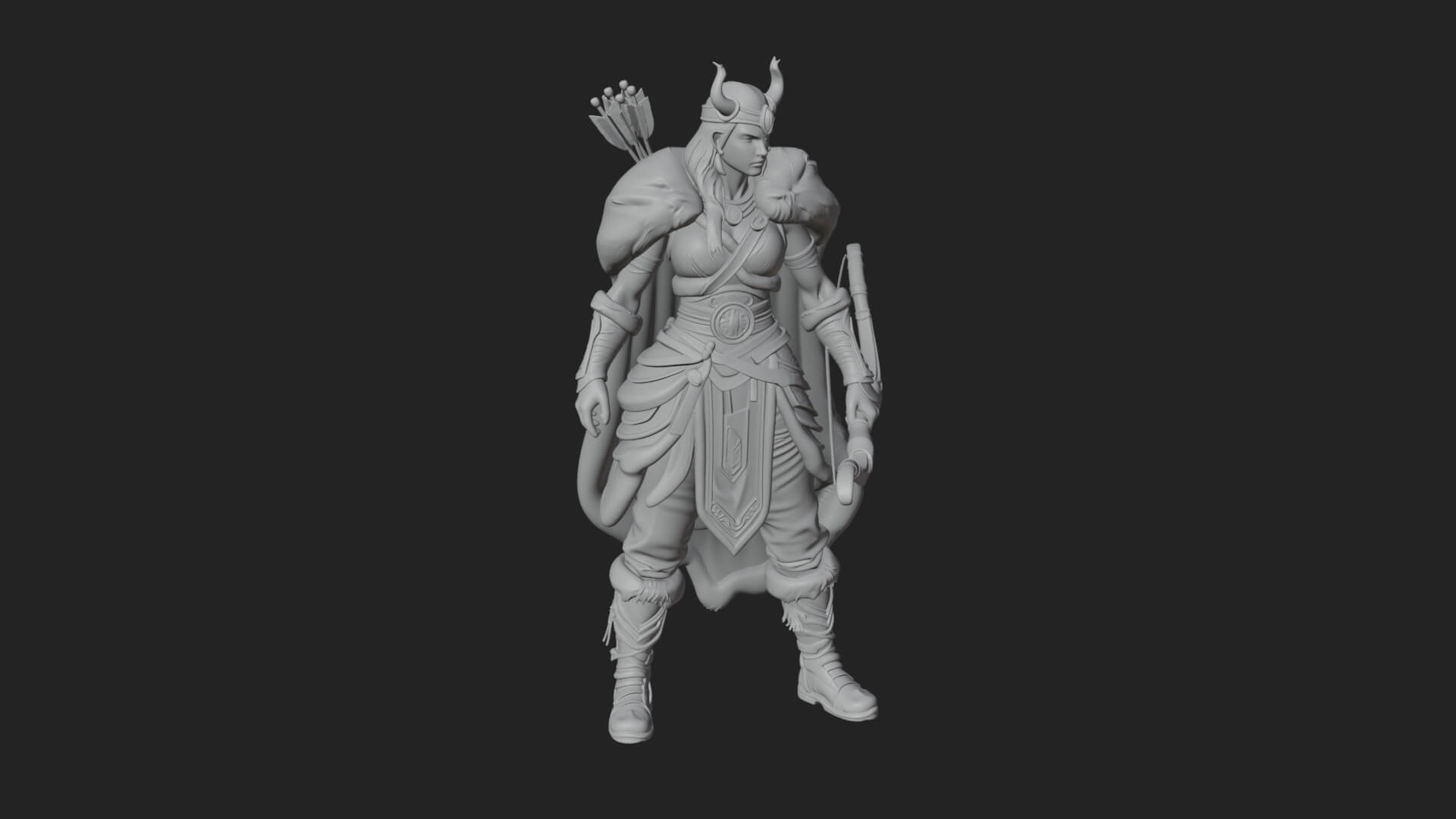 Valkyrie with Spear Statue Design 5 3D Print Model 3D Model