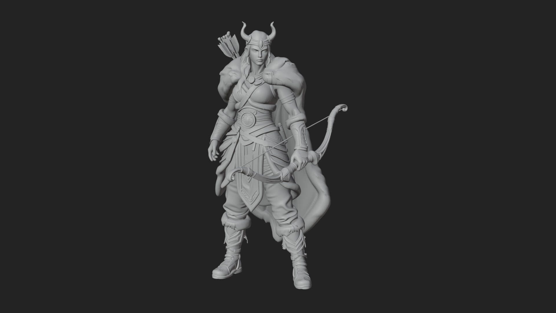 Valkyrie with Spear Statue Design 5 3D Print Model 3D Model