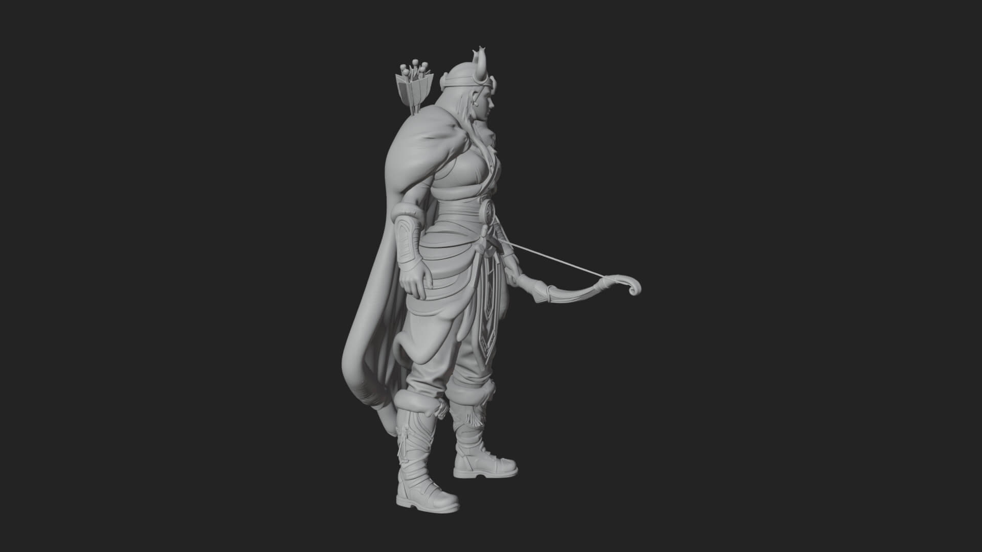 Valkyrie with Spear Statue Design 5 3D Print Model 3D Model