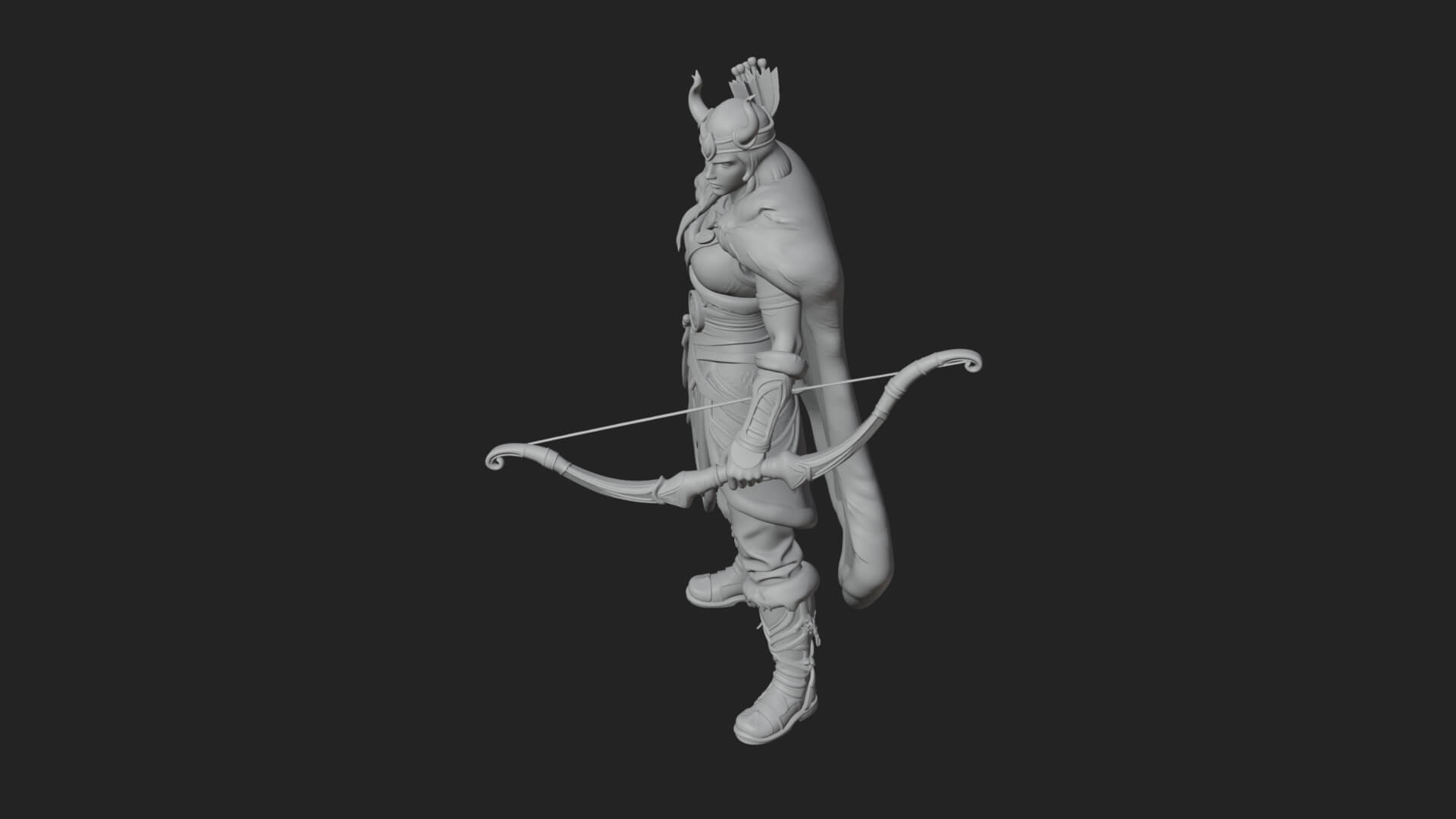 Valkyrie with Spear Statue Design 5 3D Print Model 3D Model