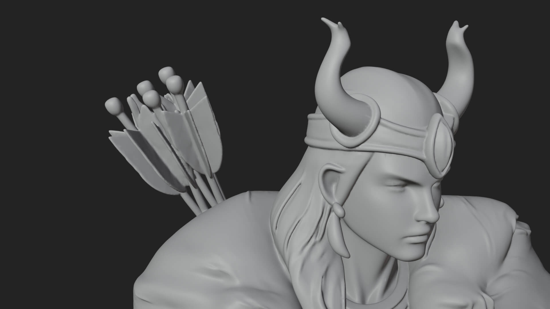 Valkyrie with Spear Statue Design 5 3D Print Model 3D Model