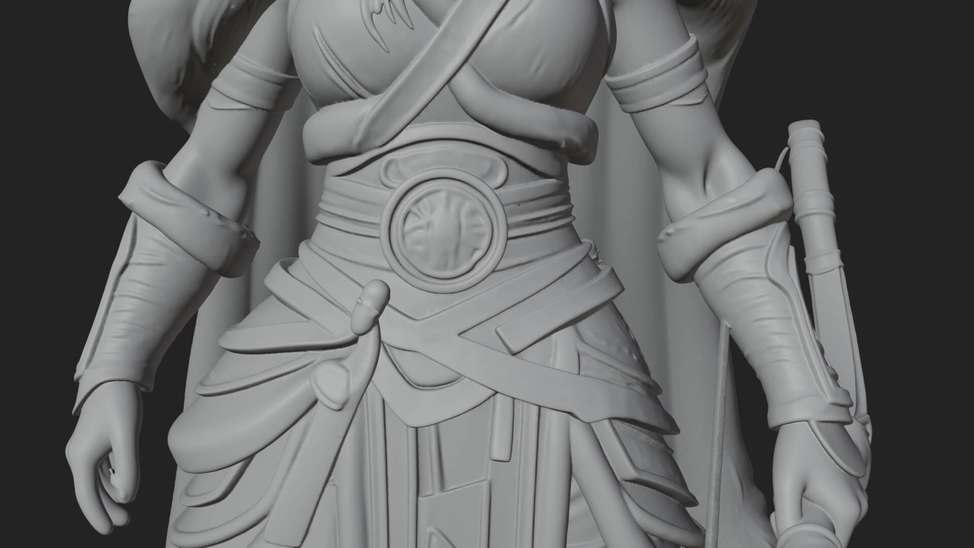 Valkyrie with Spear Statue Design 5 3D Print Model 3D Model