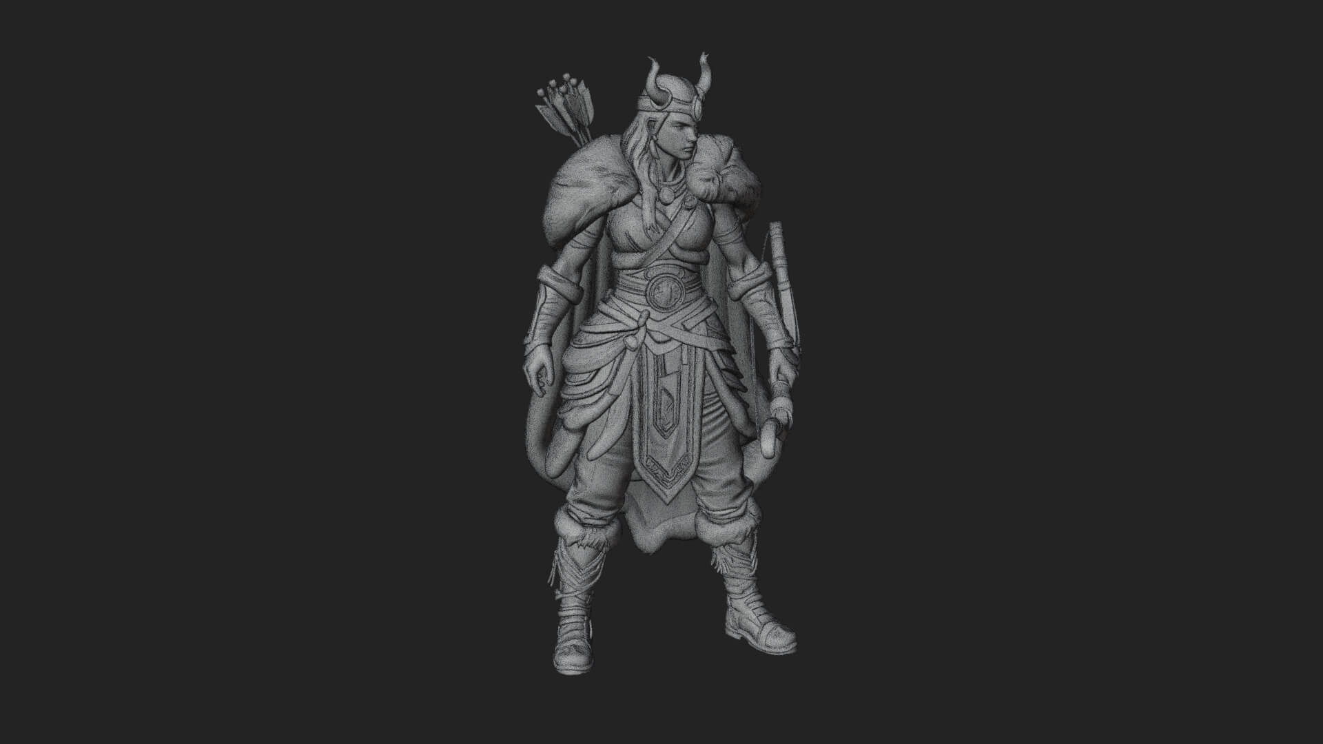 Valkyrie with Spear Statue Design 5 3D Print Model 3D Model