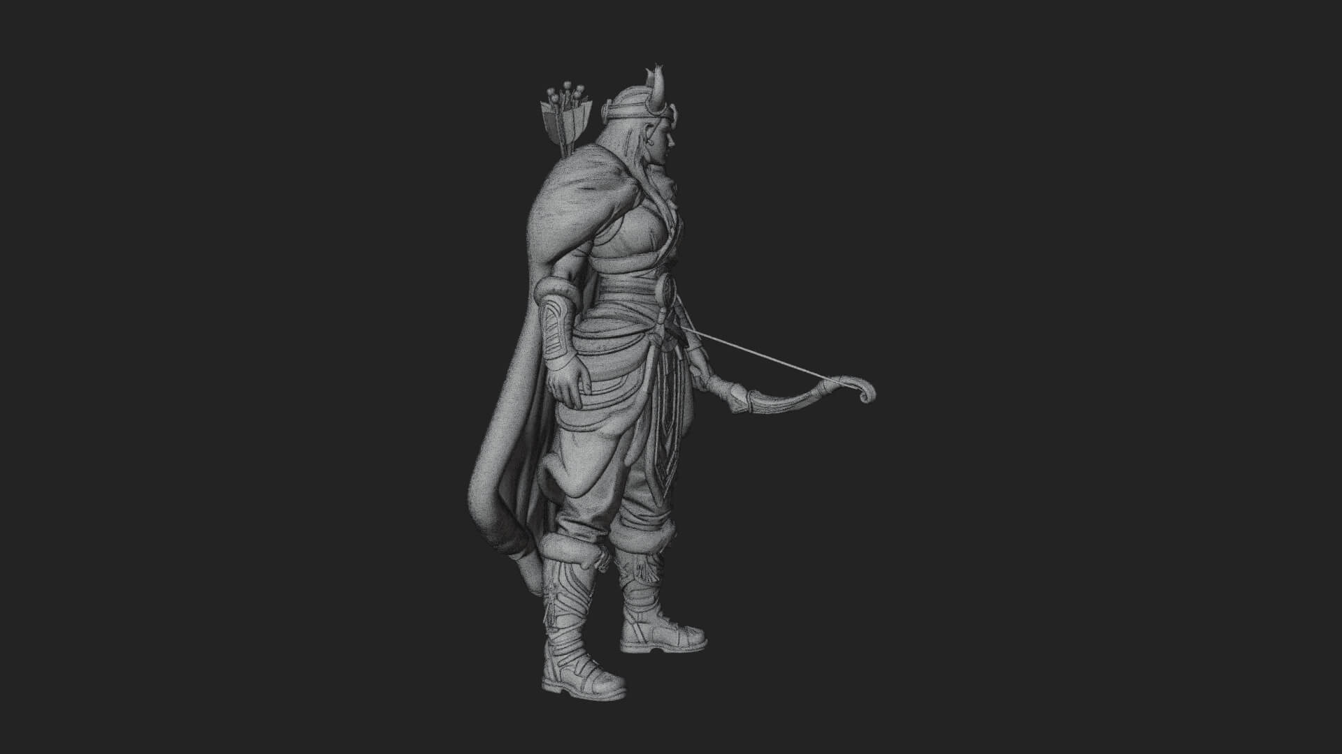 Valkyrie with Spear Statue Design 5 3D Print Model 3D Model