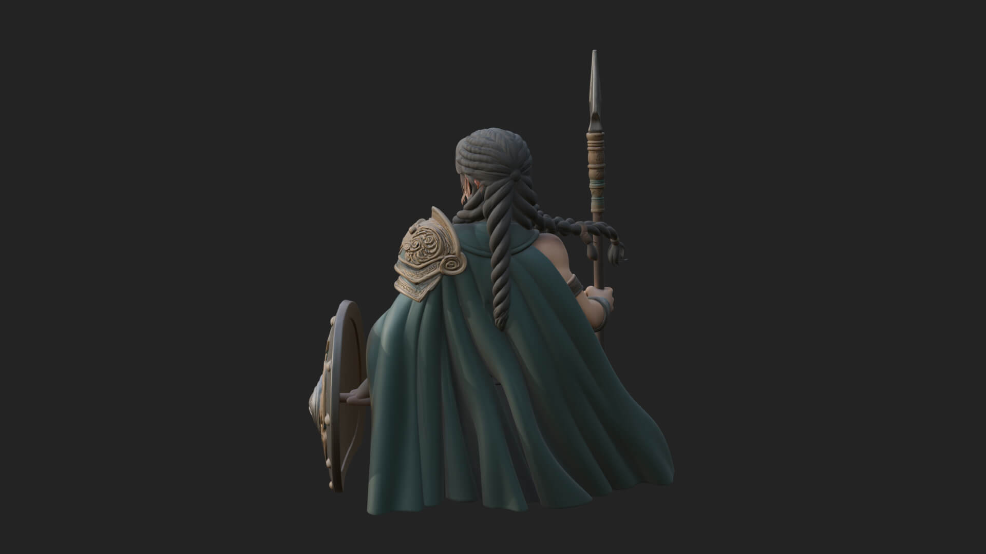 Valkyrie with Spear Statue Design 6 3D Print Model 3D Model