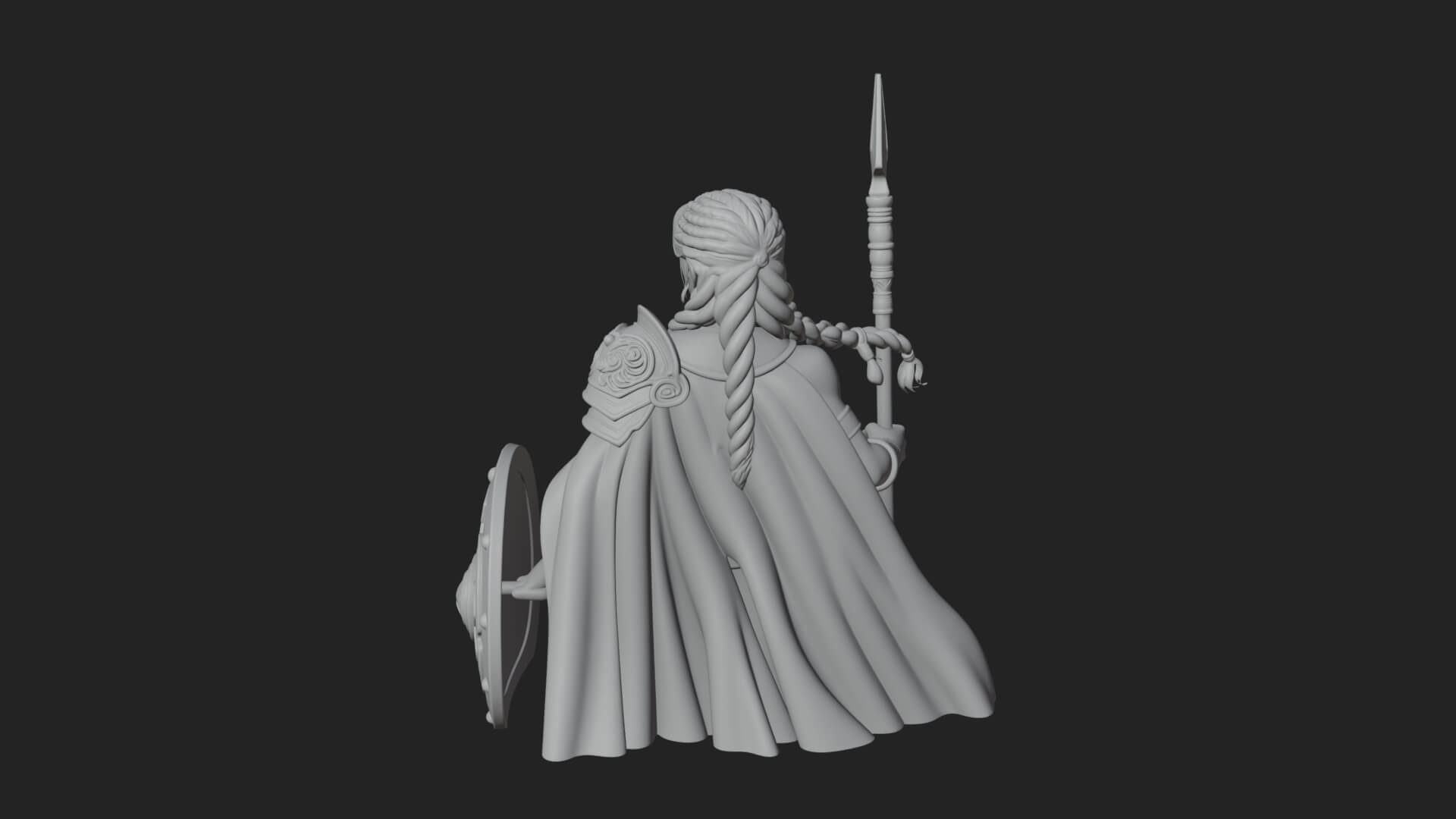 Valkyrie with Spear Statue Design 6 3D Print Model 3D Model