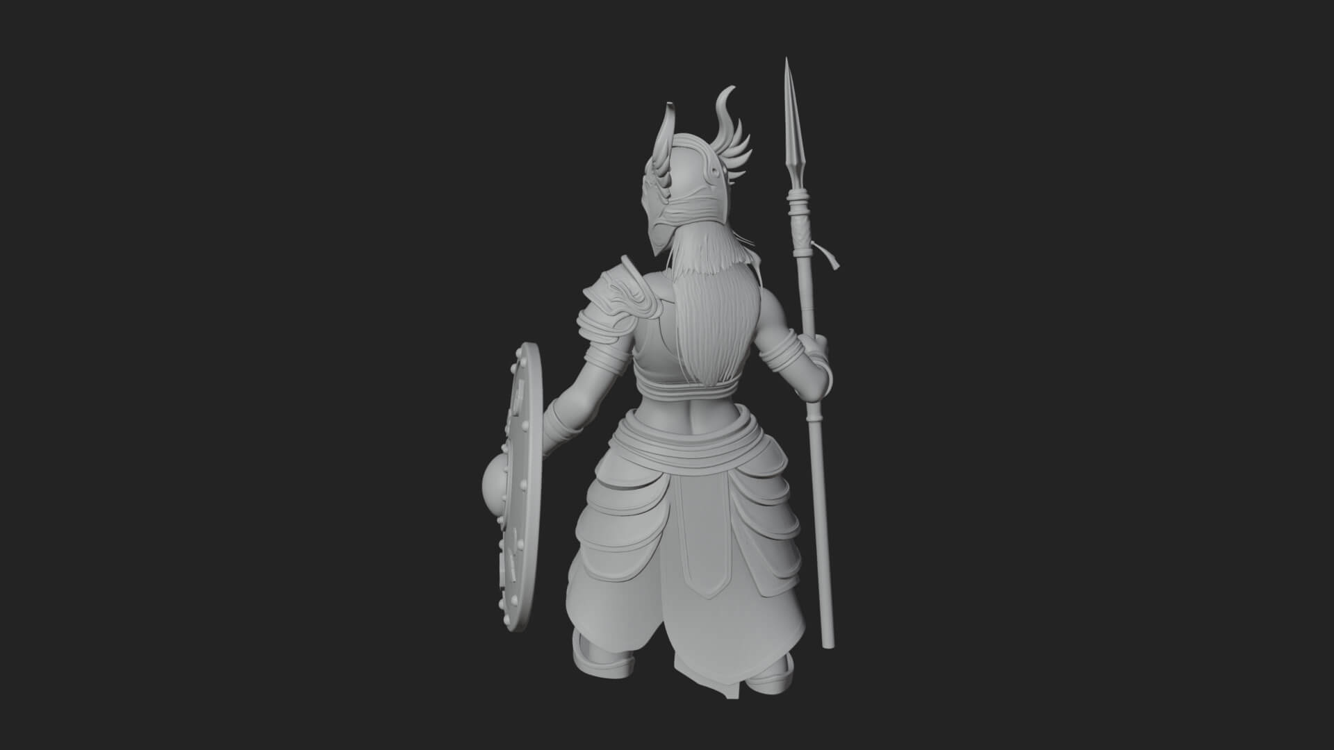 Valkyrie with Spear Statue Design 7 3D Print Model 3D Model