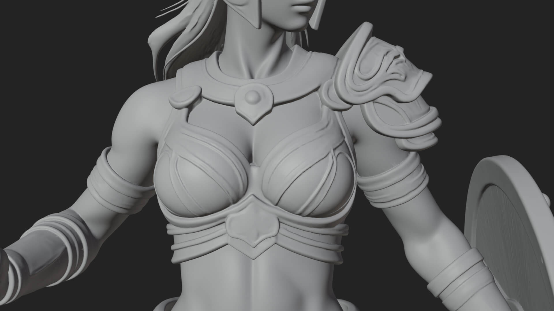Valkyrie with Spear Statue Design 7 3D Print Model 3D Model