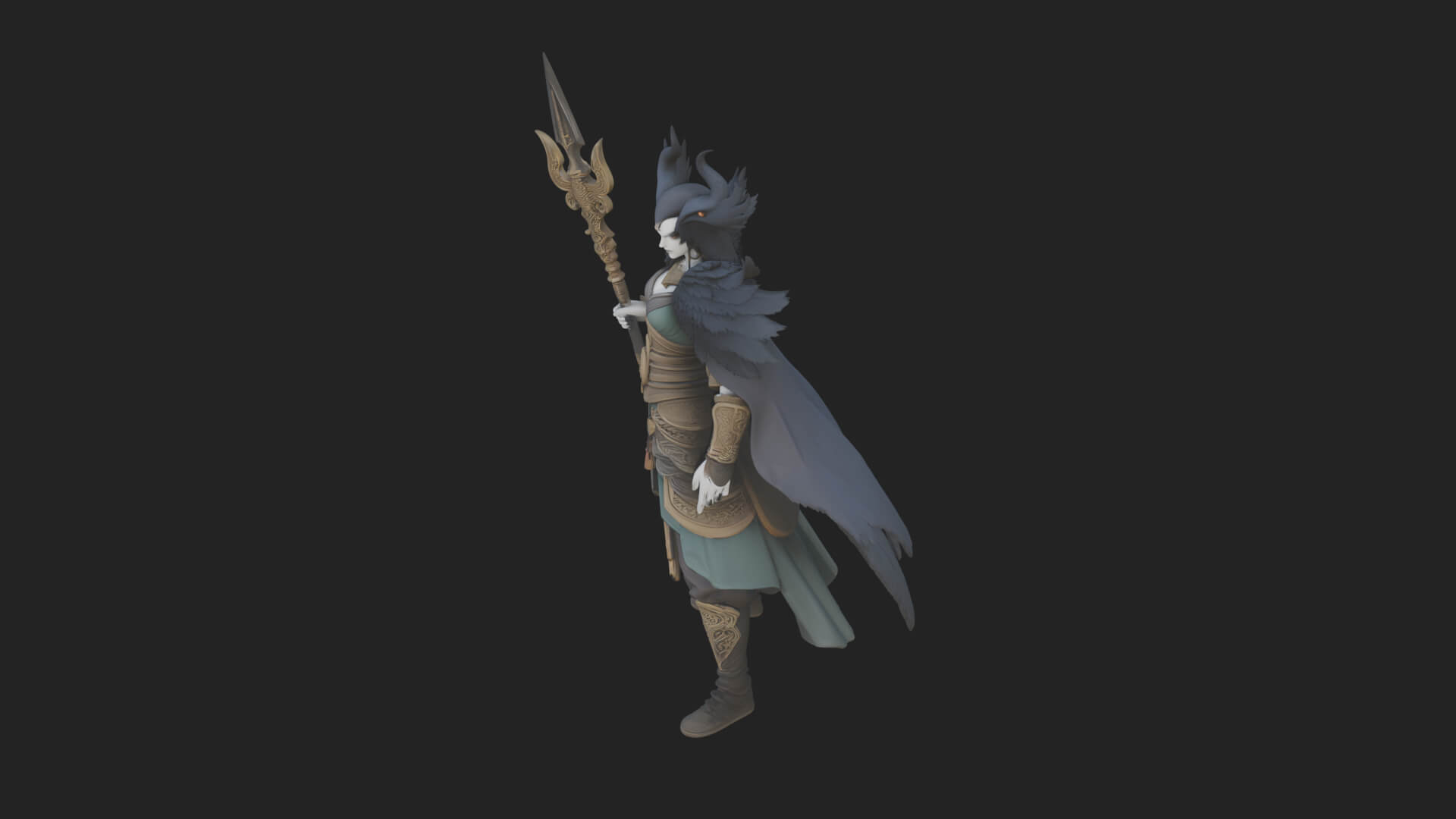 Valkyrie with Spear Statue Design 8 3D Print Model 3D Model