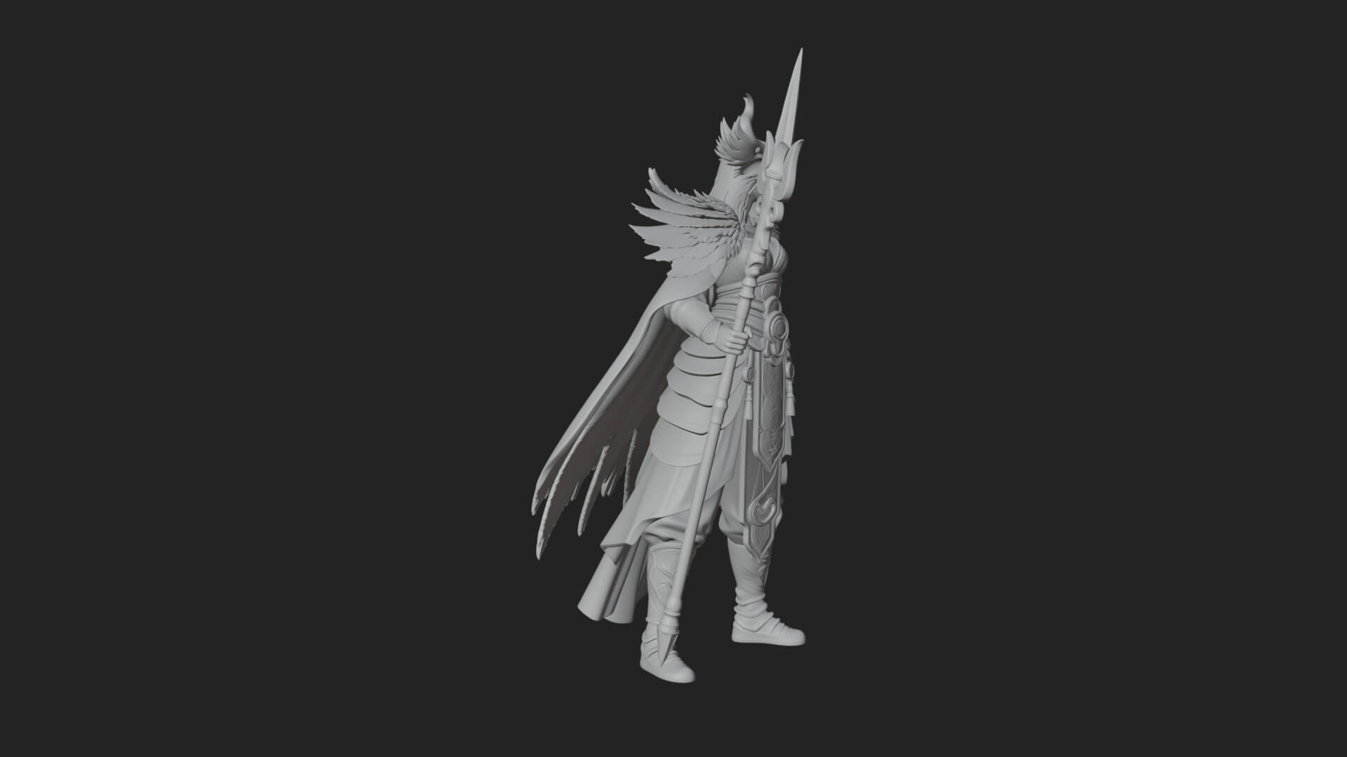 Valkyrie with Spear Statue Design 8 3D Print Model 3D Model