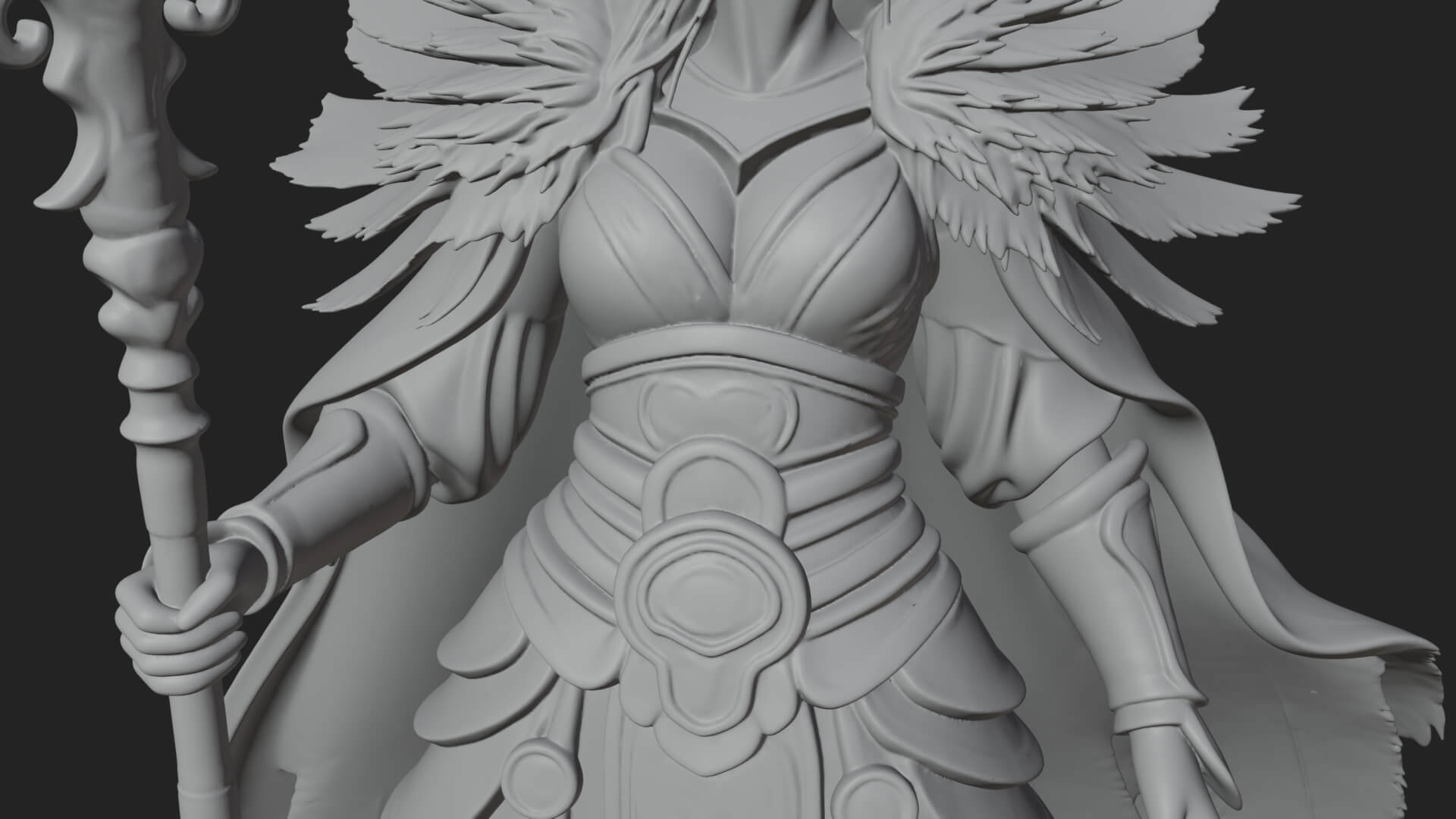 Valkyrie with Spear Statue Design 8 3D Print Model 3D Model