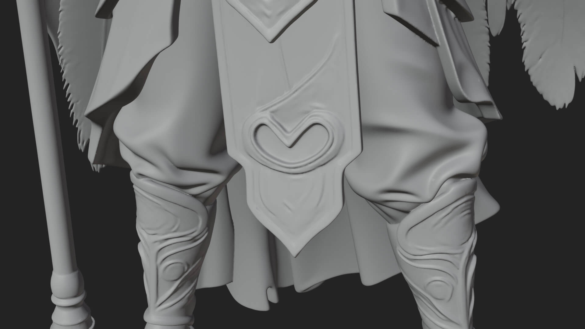 Valkyrie with Spear Statue Design 8 3D Print Model 3D Model