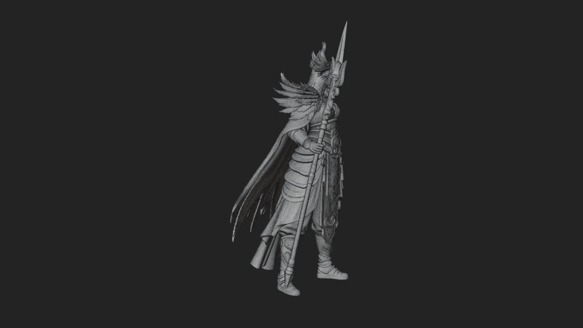 Valkyrie with Spear Statue Design 8 3D Print Model 3D Model
