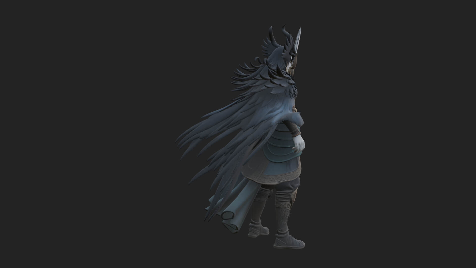 Valkyrie with Spear Statue Design 9 3D Print Model 3D Model