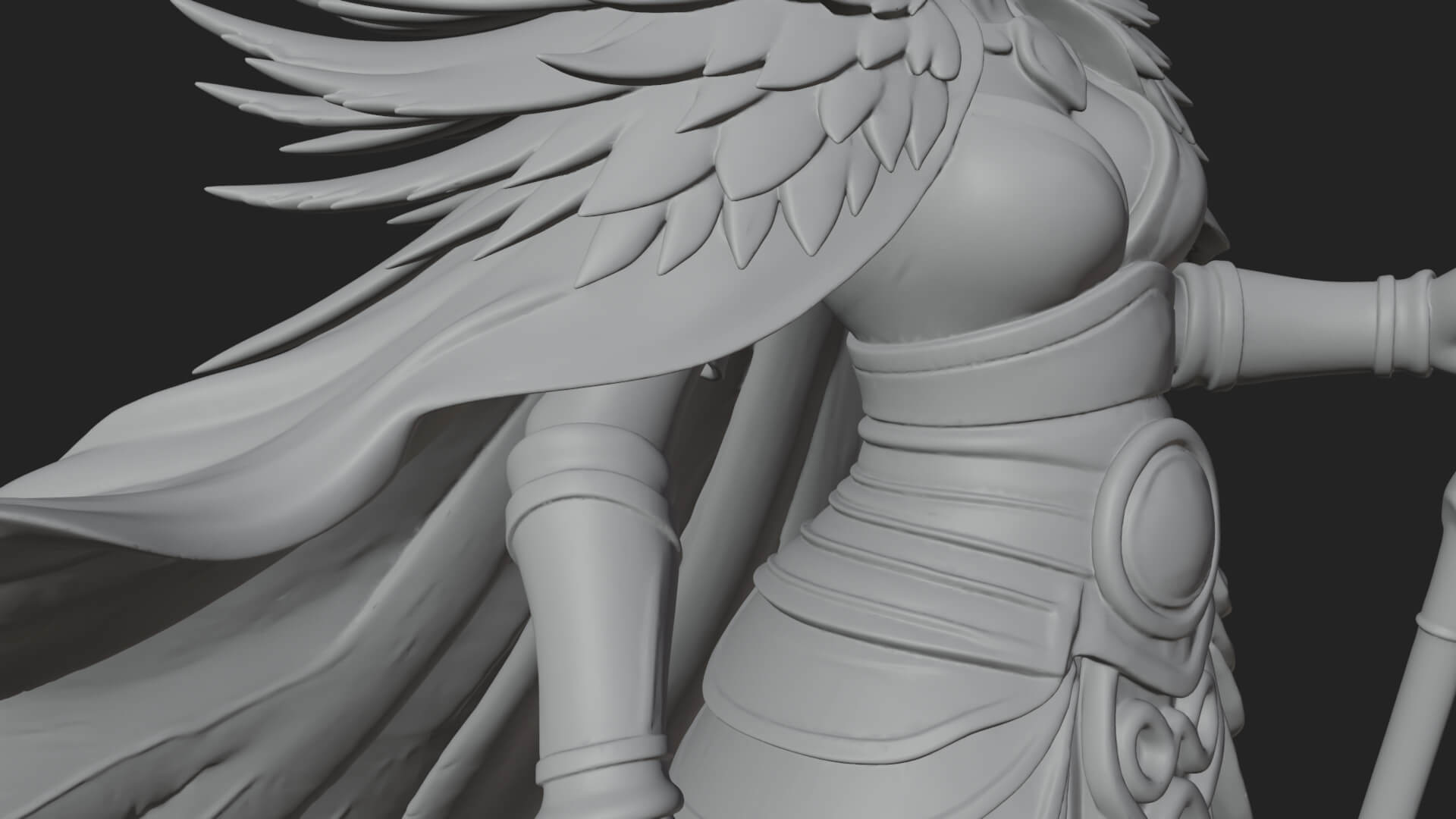 Valkyrie with Spear Statue Design 9 3D Print Model 3D Model